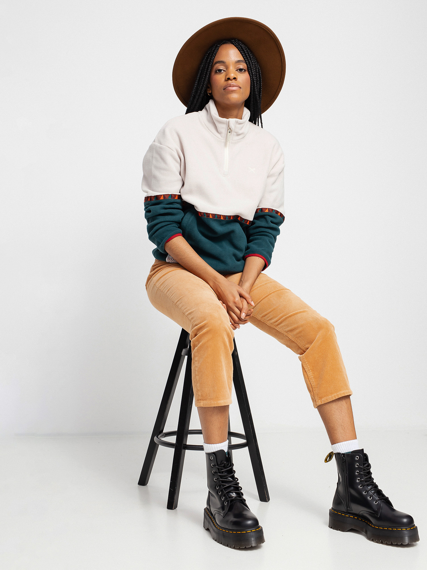 Női Iriedaily Holina Fleece Troyer Polár pulóver (dark teal)