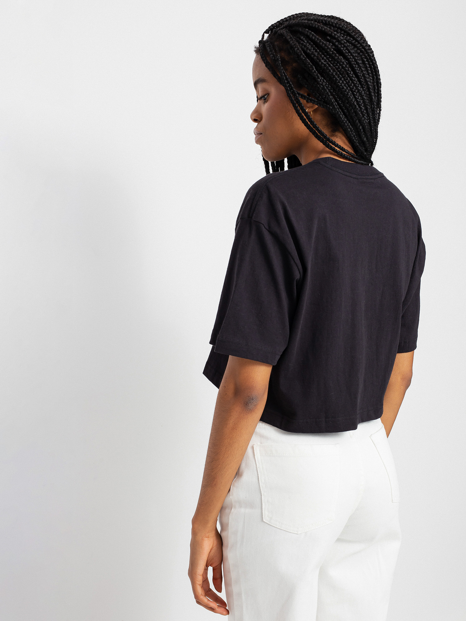 HUF Leopard Bar Logo Crop Póló Wmn (black)