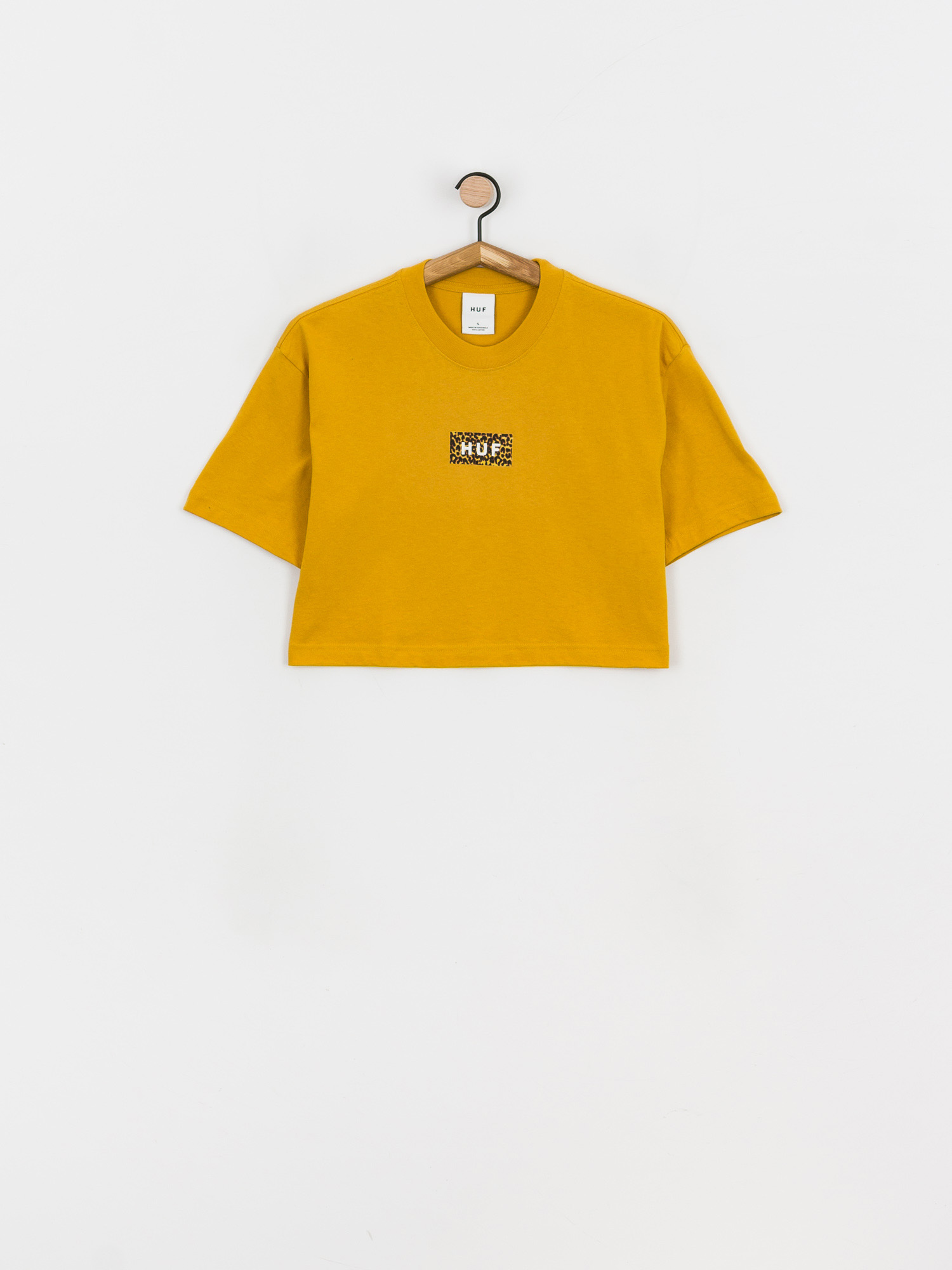 HUF Leopard Bar Logo Crop Póló Wmn (gold)