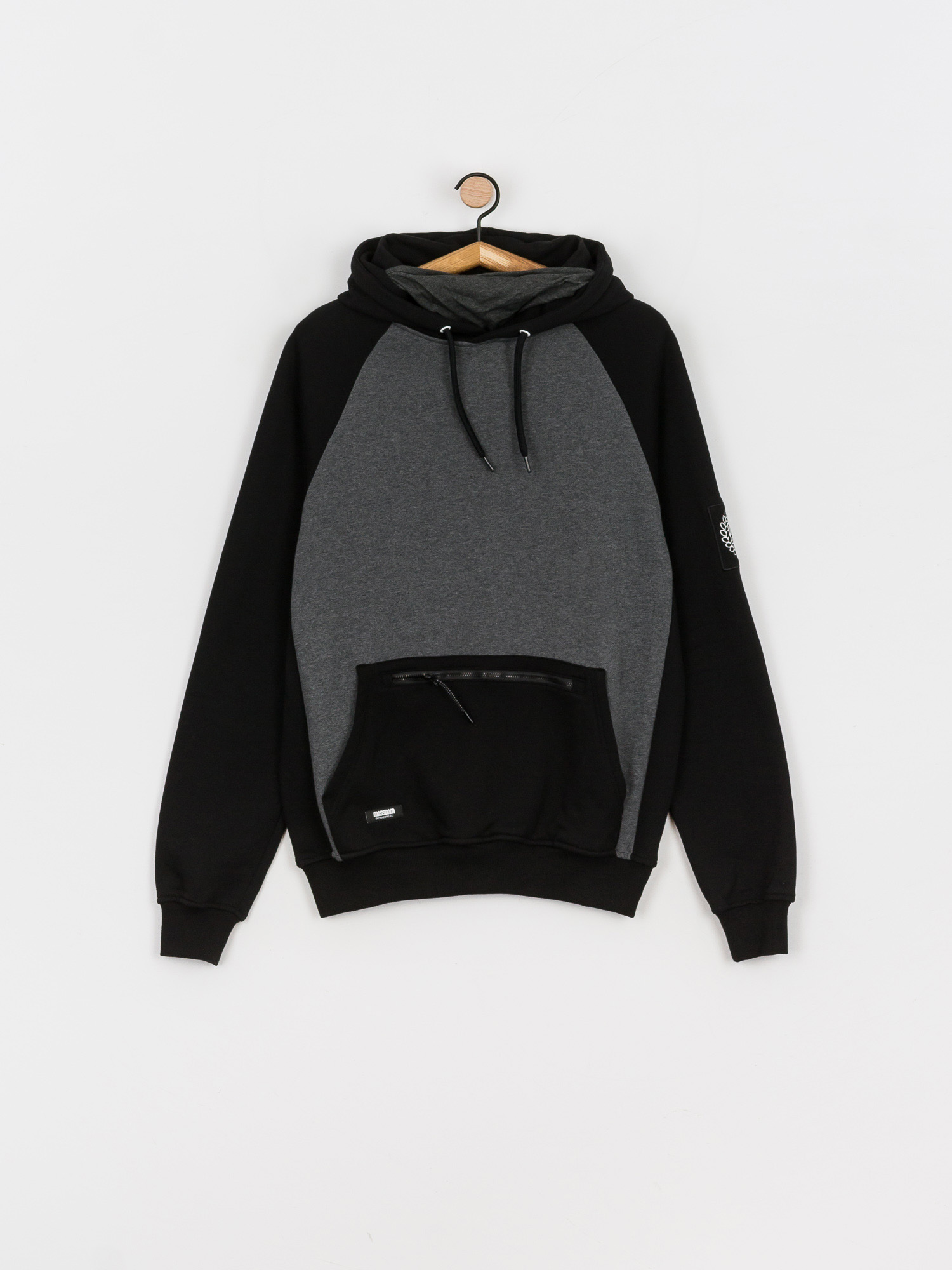 MassDnm Berg HD Kapucnis pulóver (black/grey heather)
