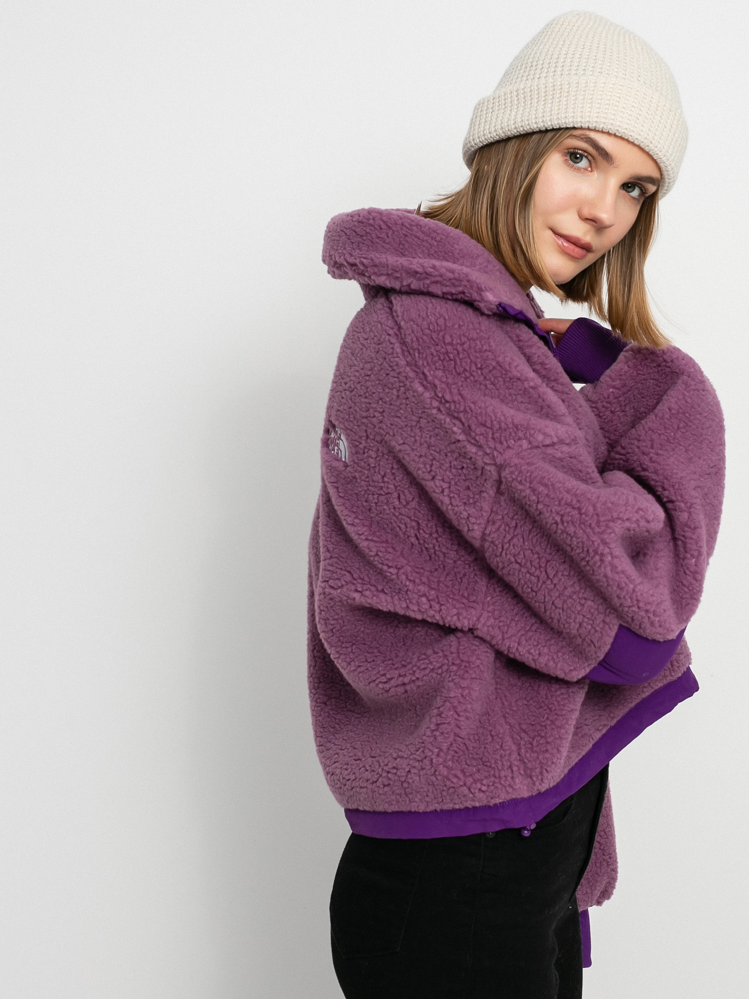 Női The North Face Platte Sherpa Polár pulóver (pikespurple/gravitypurple)