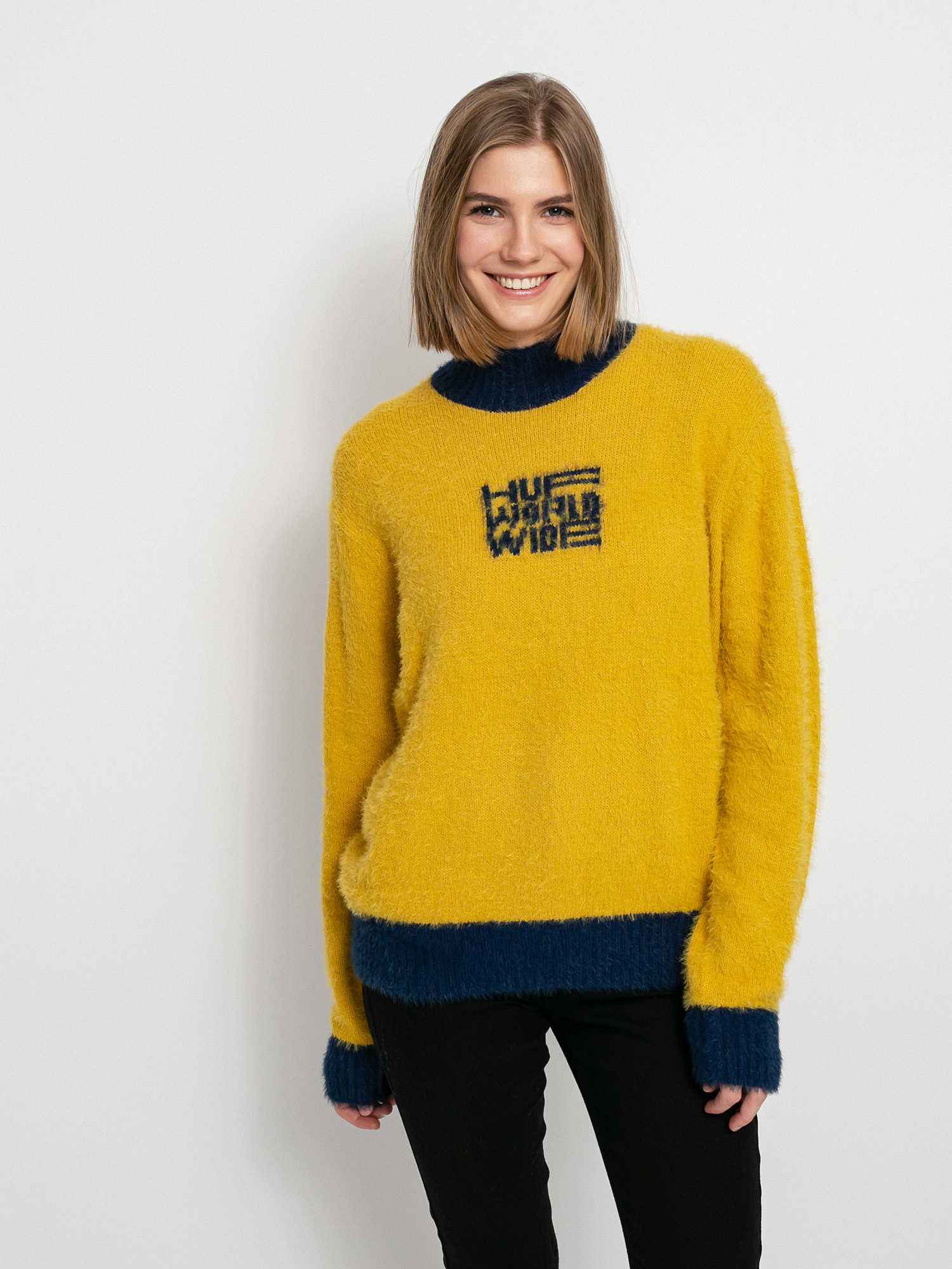 HUF Disorder Jacquard Pulóver Wmn (gold)