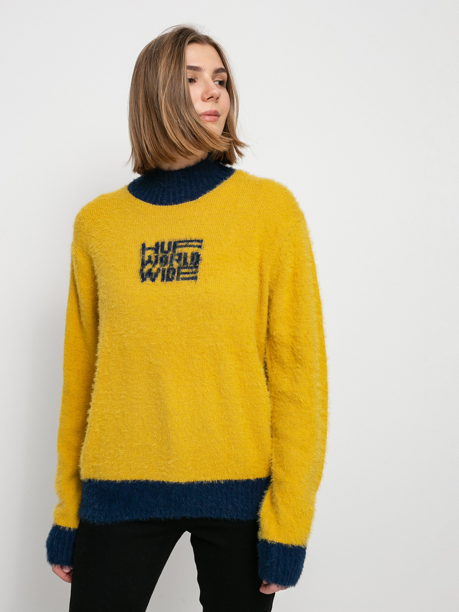 HUF Disorder Jacquard Pulóver Wmn (gold)