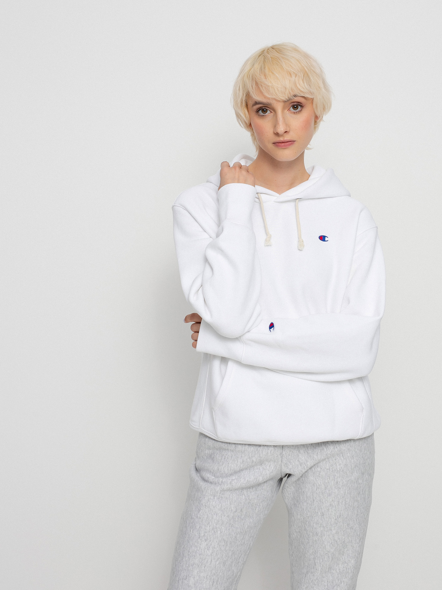 Champion Sweatshirt HD 114778 Kapucnis pulóver Wmn (wht)