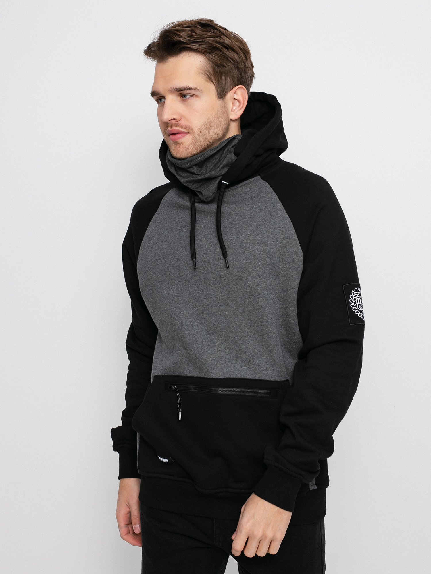 MassDnm Berg HD Kapucnis pulóver (black/grey heather)