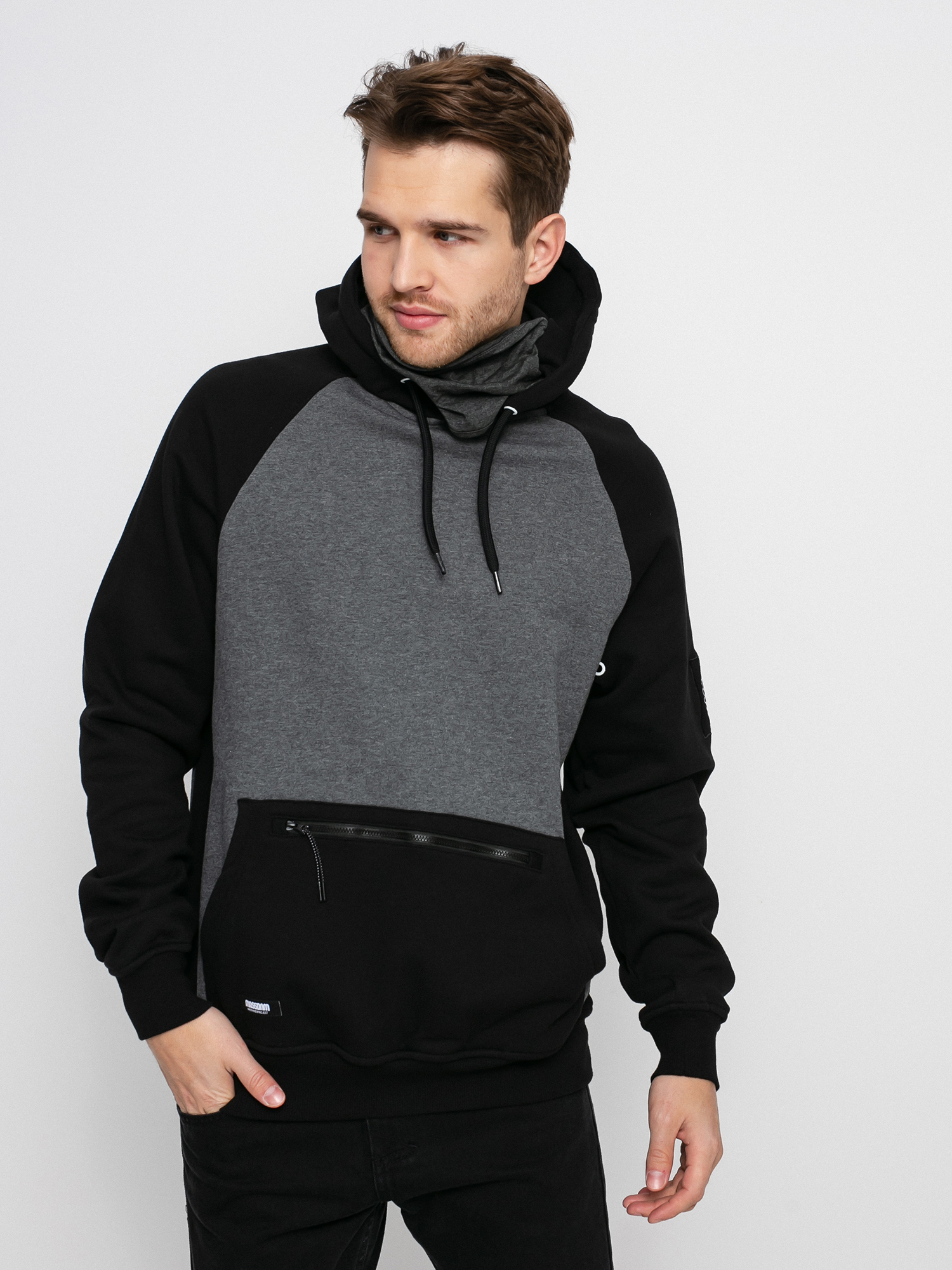 MassDnm Berg HD Kapucnis pulóver (black/grey heather)