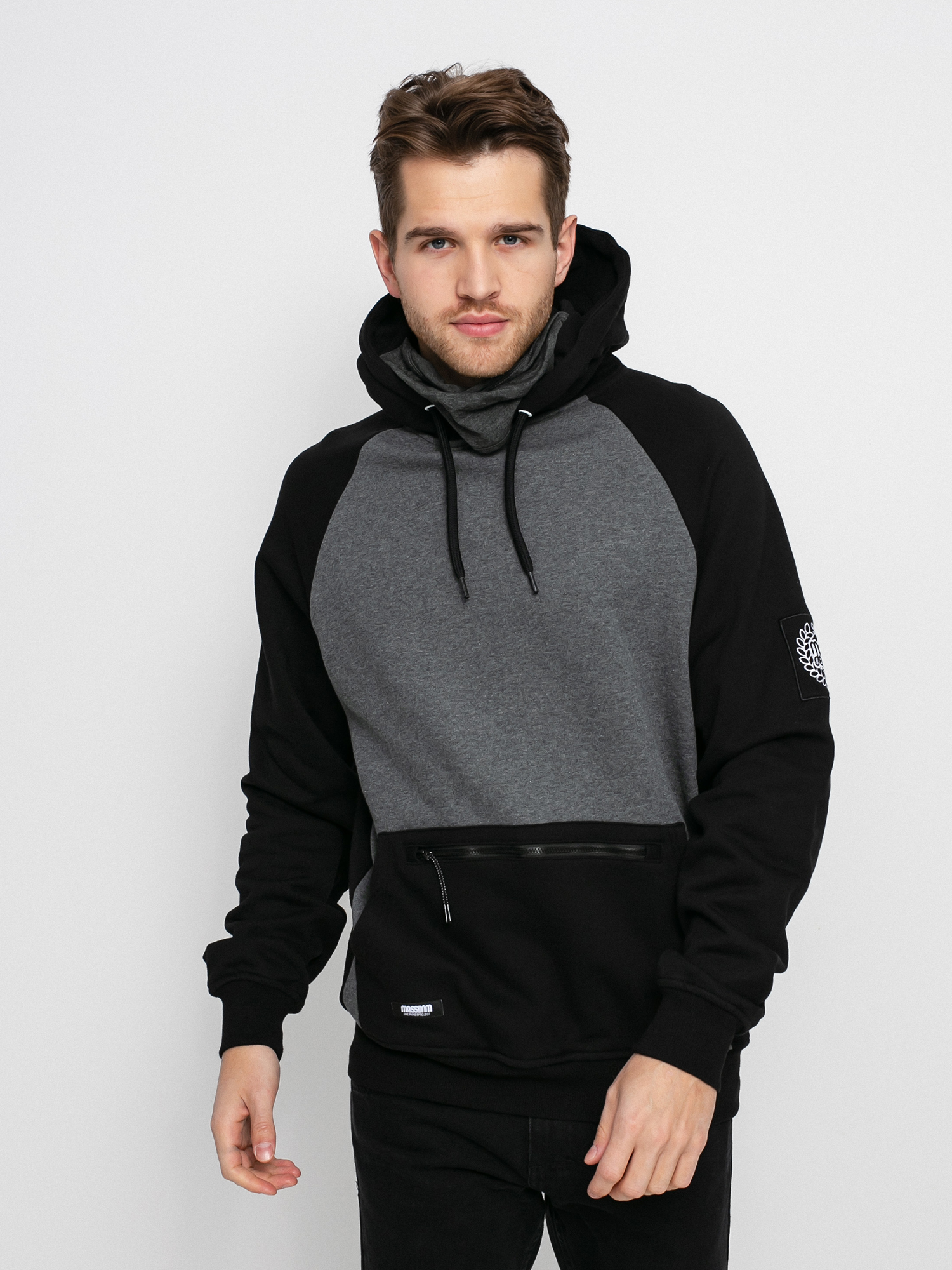 MassDnm Berg HD Kapucnis pulóver (black/grey heather)