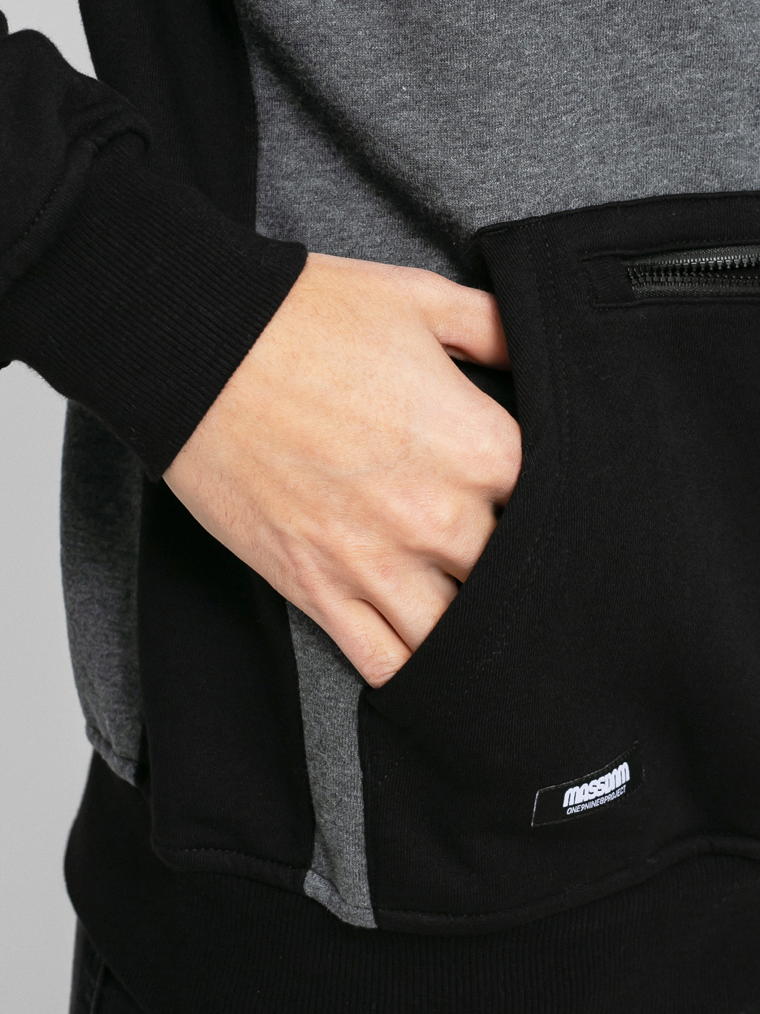 MassDnm Berg HD Kapucnis pulóver (black/grey heather)