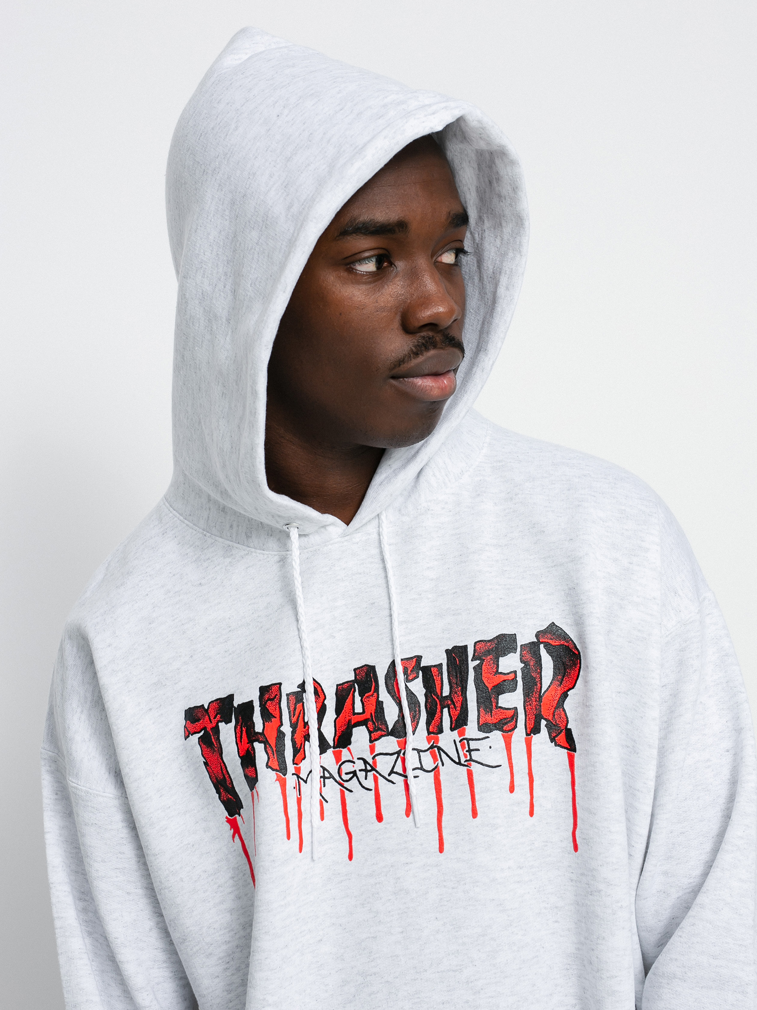 Thrasher Blood Drip HD Kapucnis pulóver (ash)