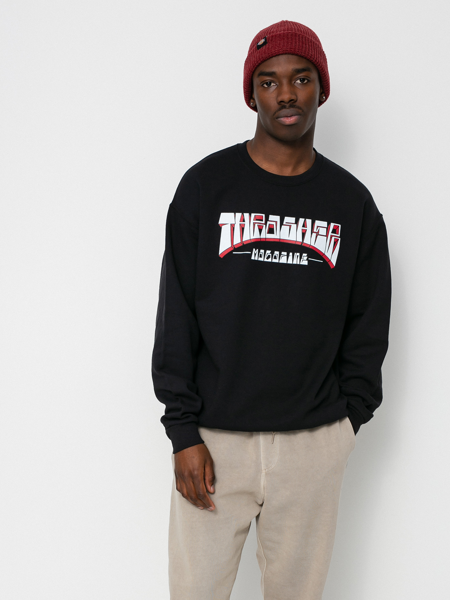 Thrasher Firme Logo Crew Pulóver (chocolate)