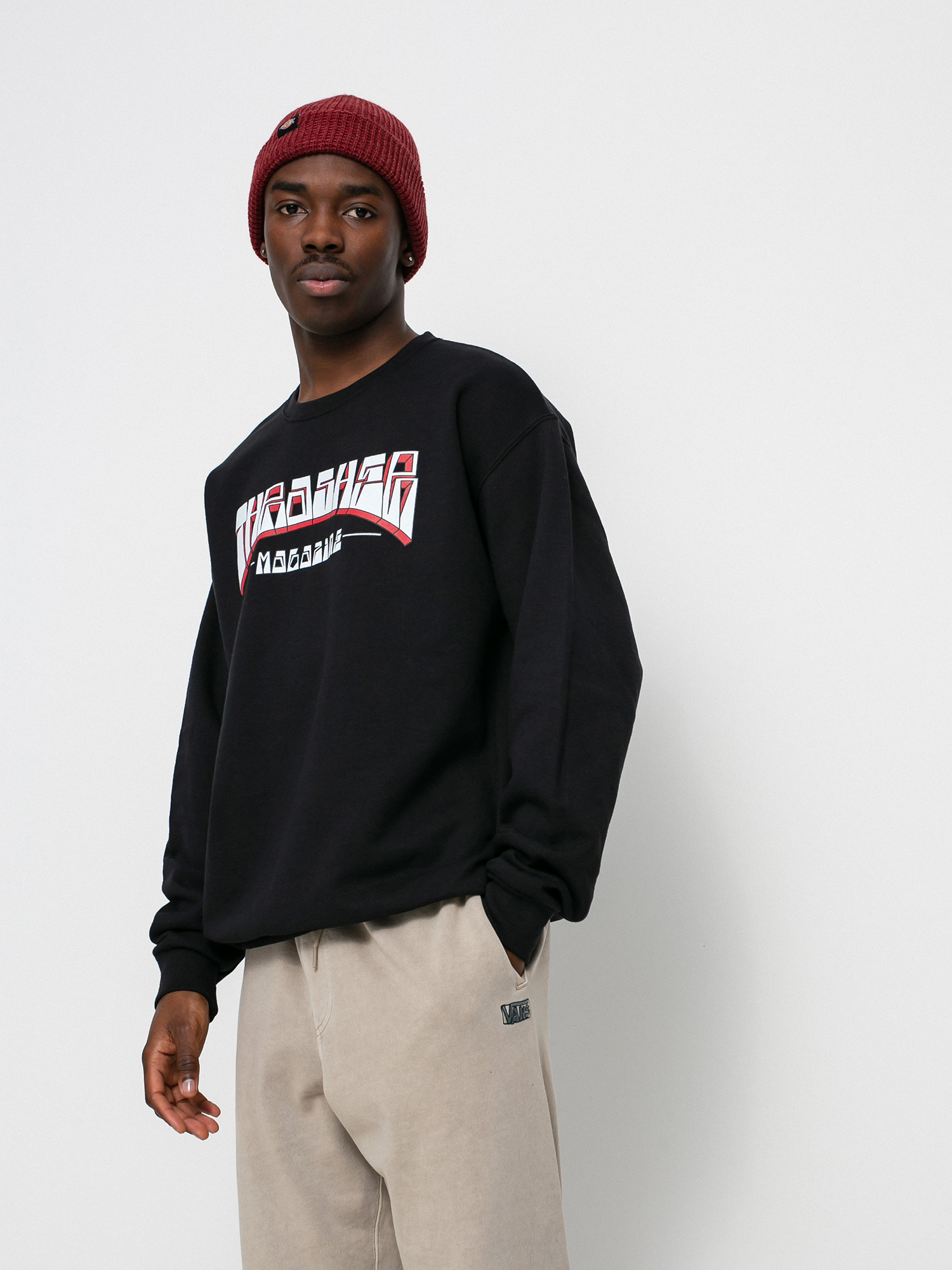 Thrasher Firme Logo Crew Pulóver (chocolate)