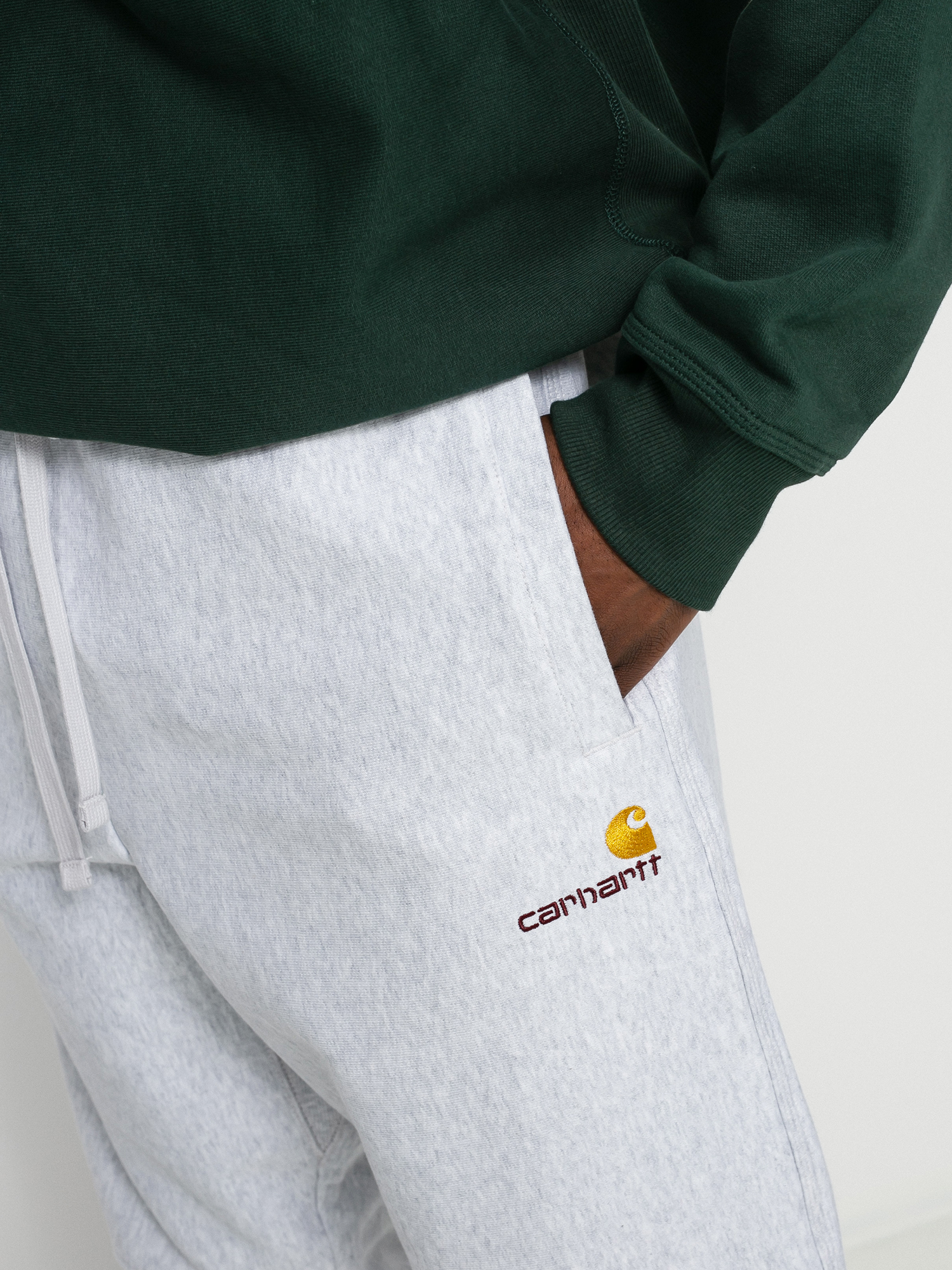 Carhartt WIP American Script Jogging Kisnadrág (ash heather)