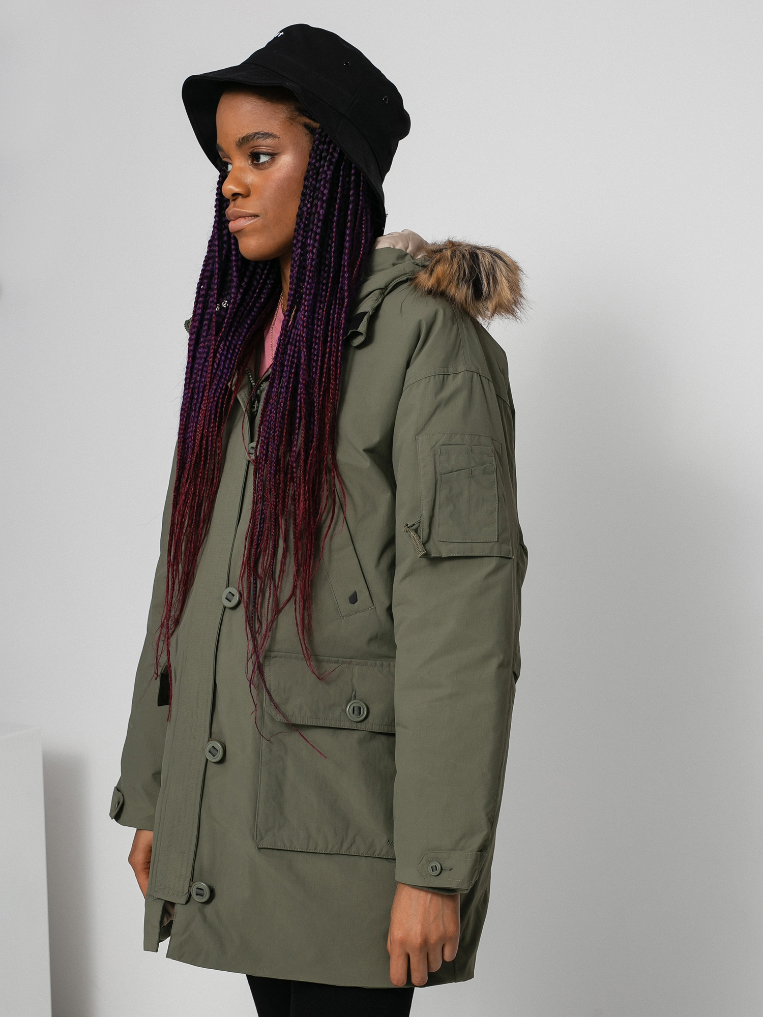 Volcom Warmer N Over 5K Parka Dzseki Wmn (army green combo)