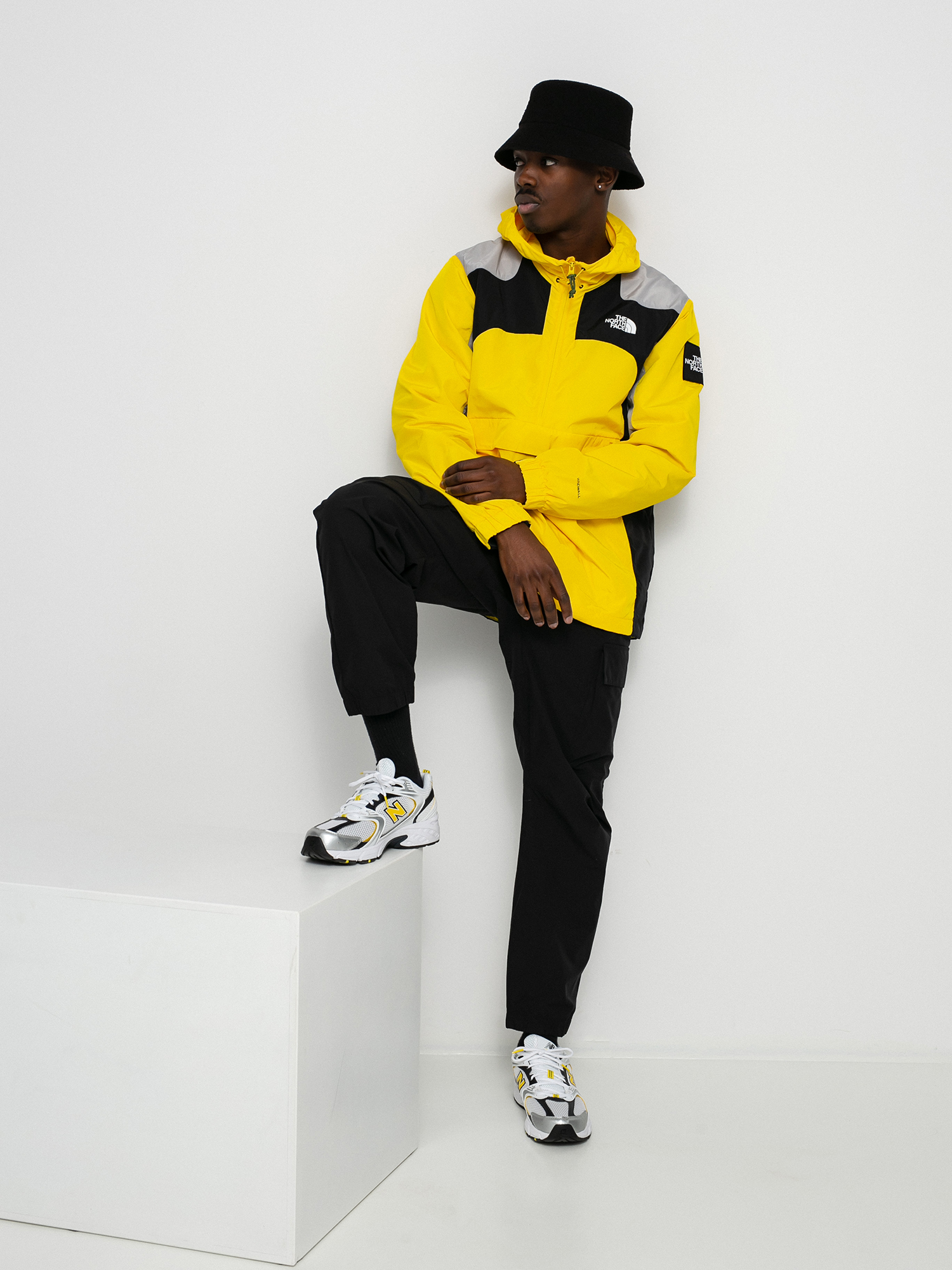 yellow black north face