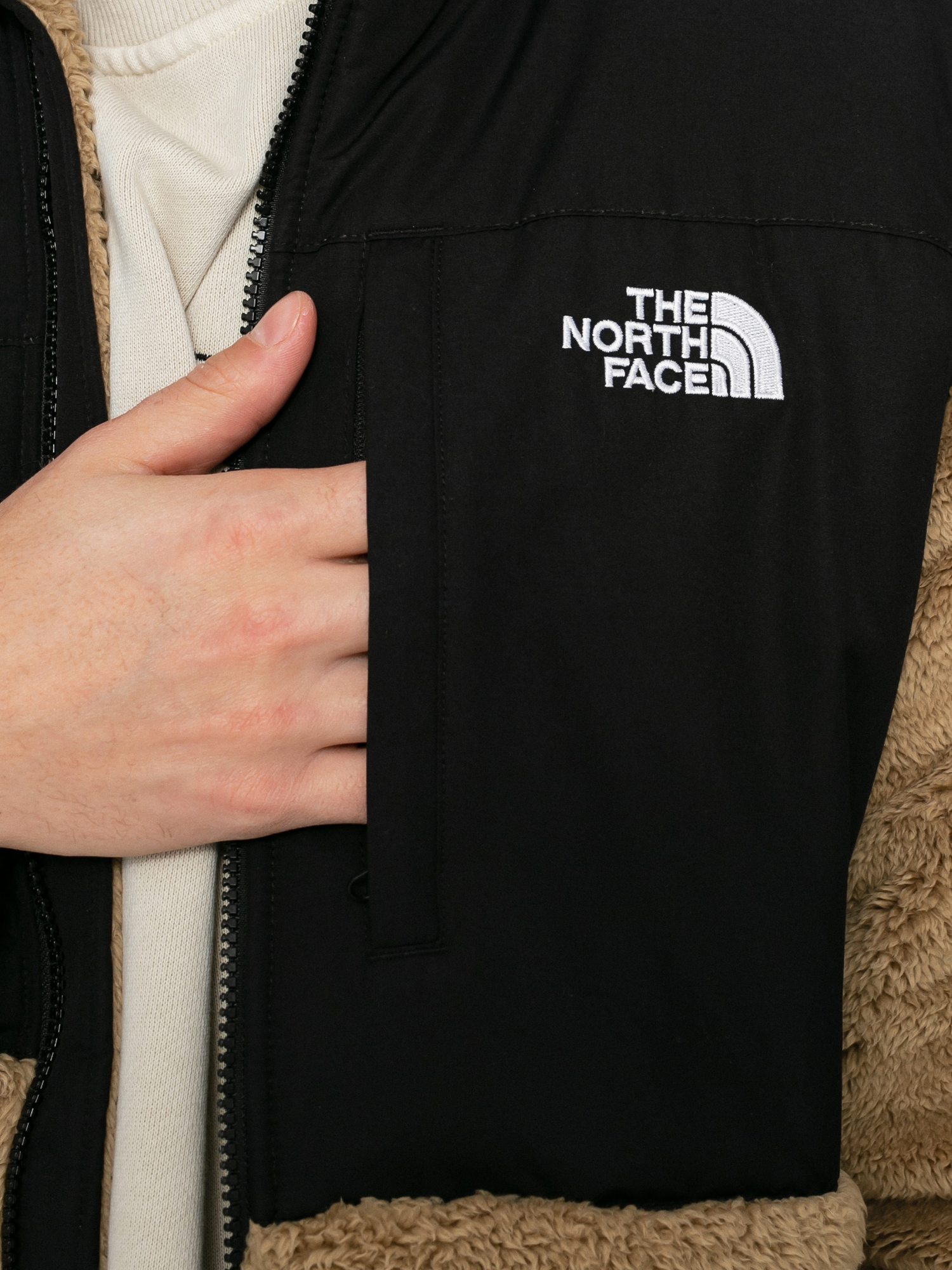 Férfi The North Face Black Box Denali Sherpa Polár pulóver (kelp tan)