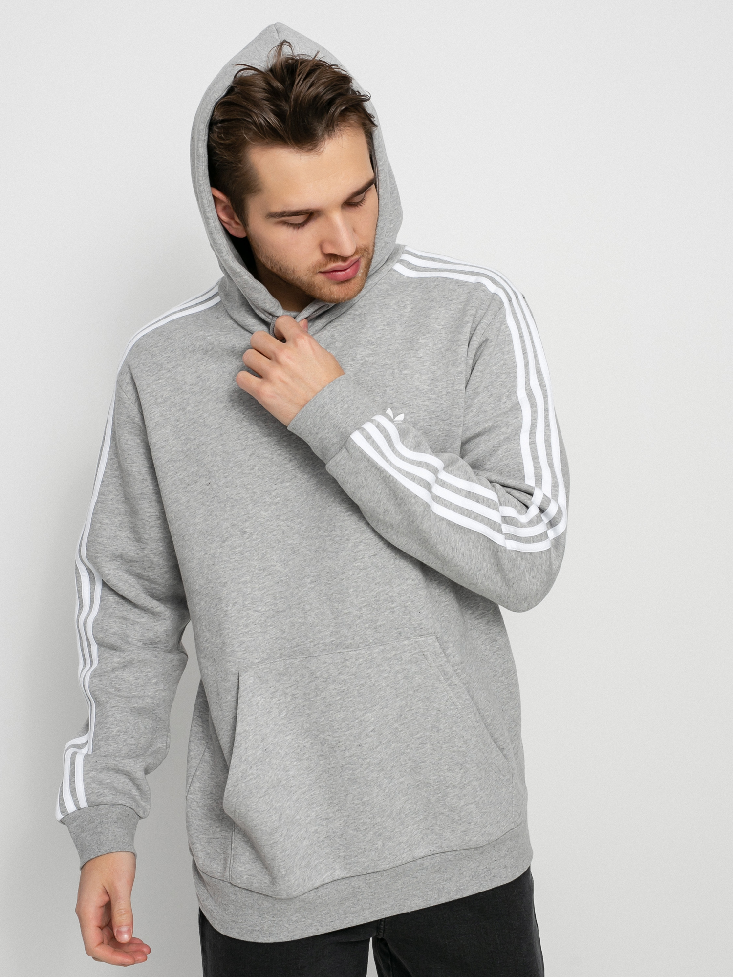 adidas Originals 3 Stripes HD Kapucnis pulóver (medium grey heather)