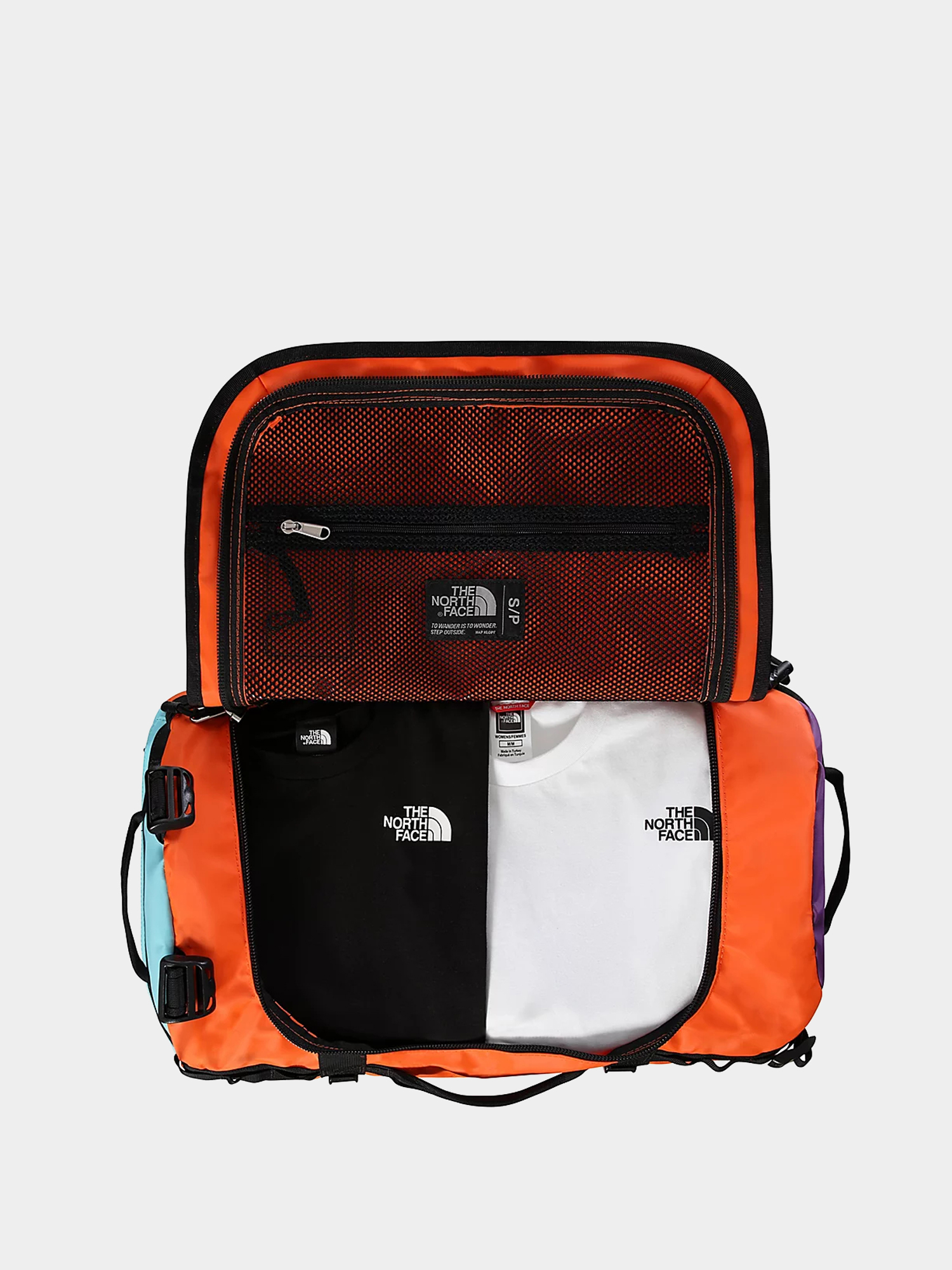The North Face Base Camp Duffel S Táska (red orange/trans antracit blue)
