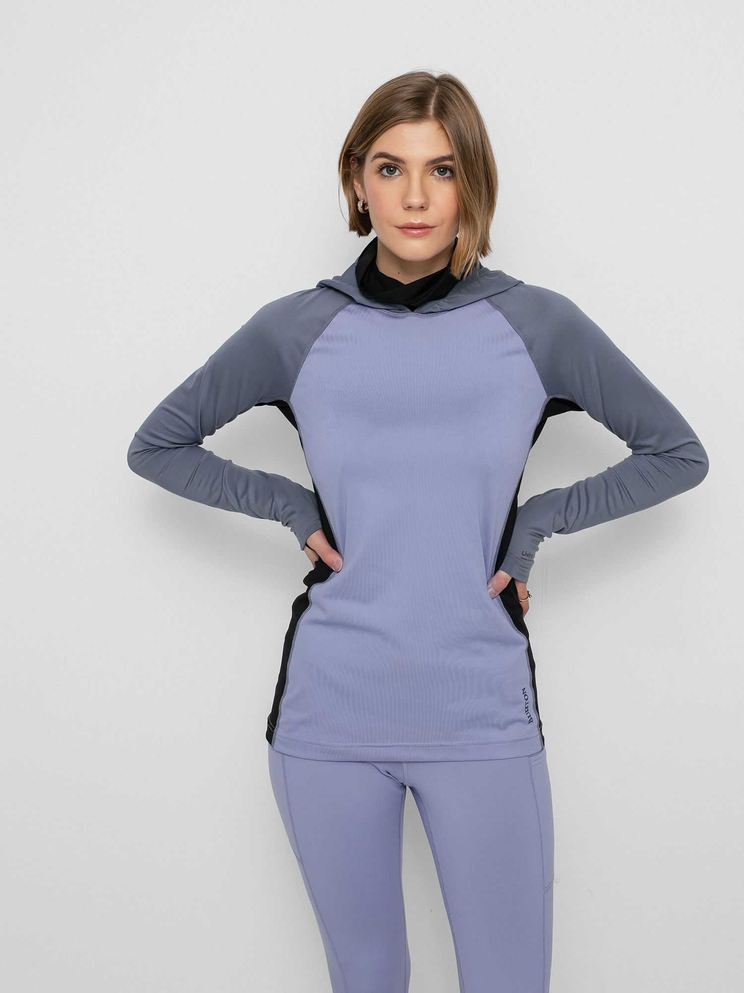 Női Burton Midweight X Base Layer Long Neck HD Hosszú ujjú thermo felső (folkstone gray/foxglove violet)