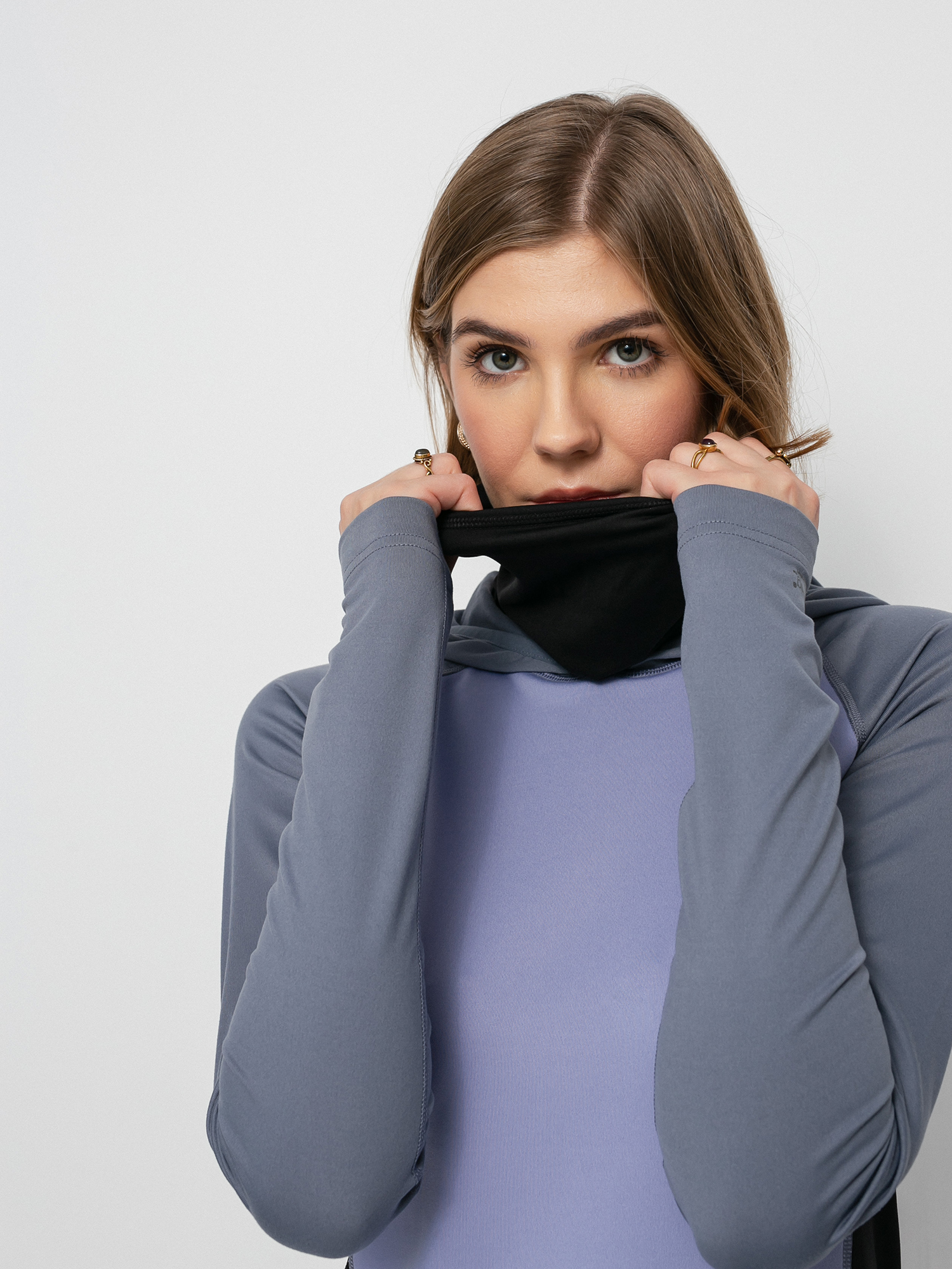 Női Burton Midweight X Base Layer Long Neck HD Hosszú ujjú thermo felső (folkstone gray/foxglove violet)