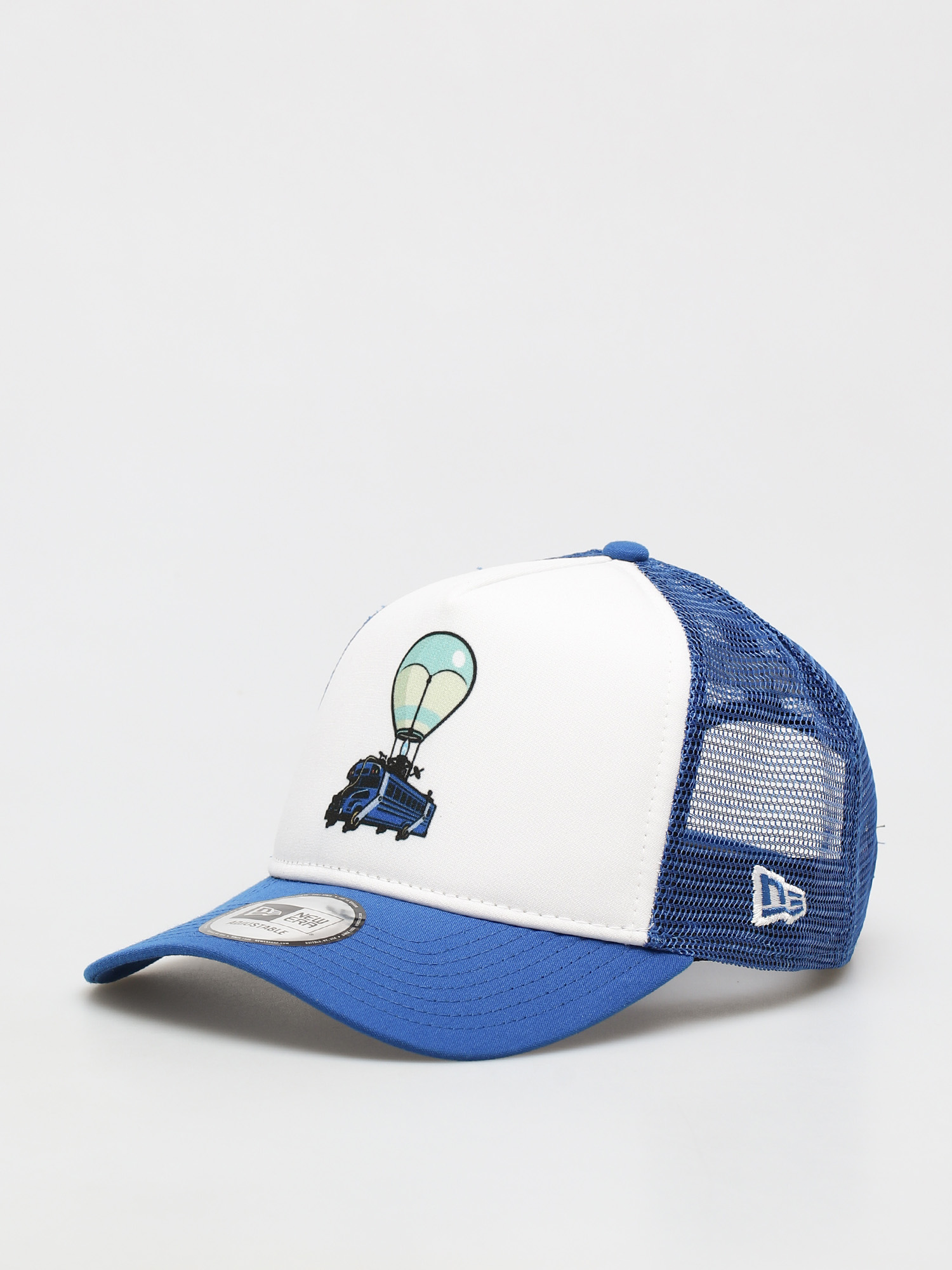 New Era Fortnite Battle Bus Trucker Baseball sapka (white/blue)