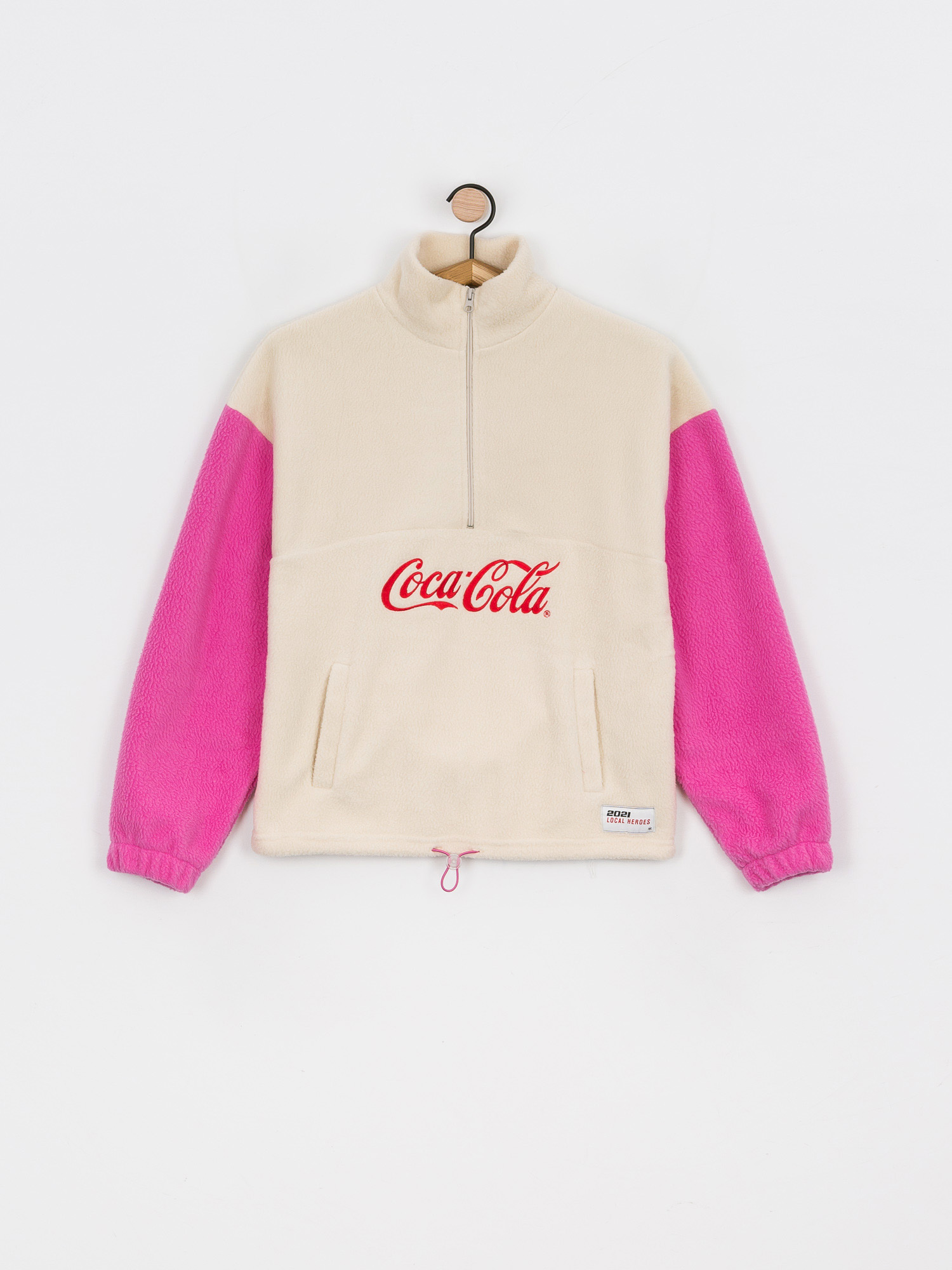 Local Heroes Coca Cola Zip Up Pulóver Wmn (beige/pink)