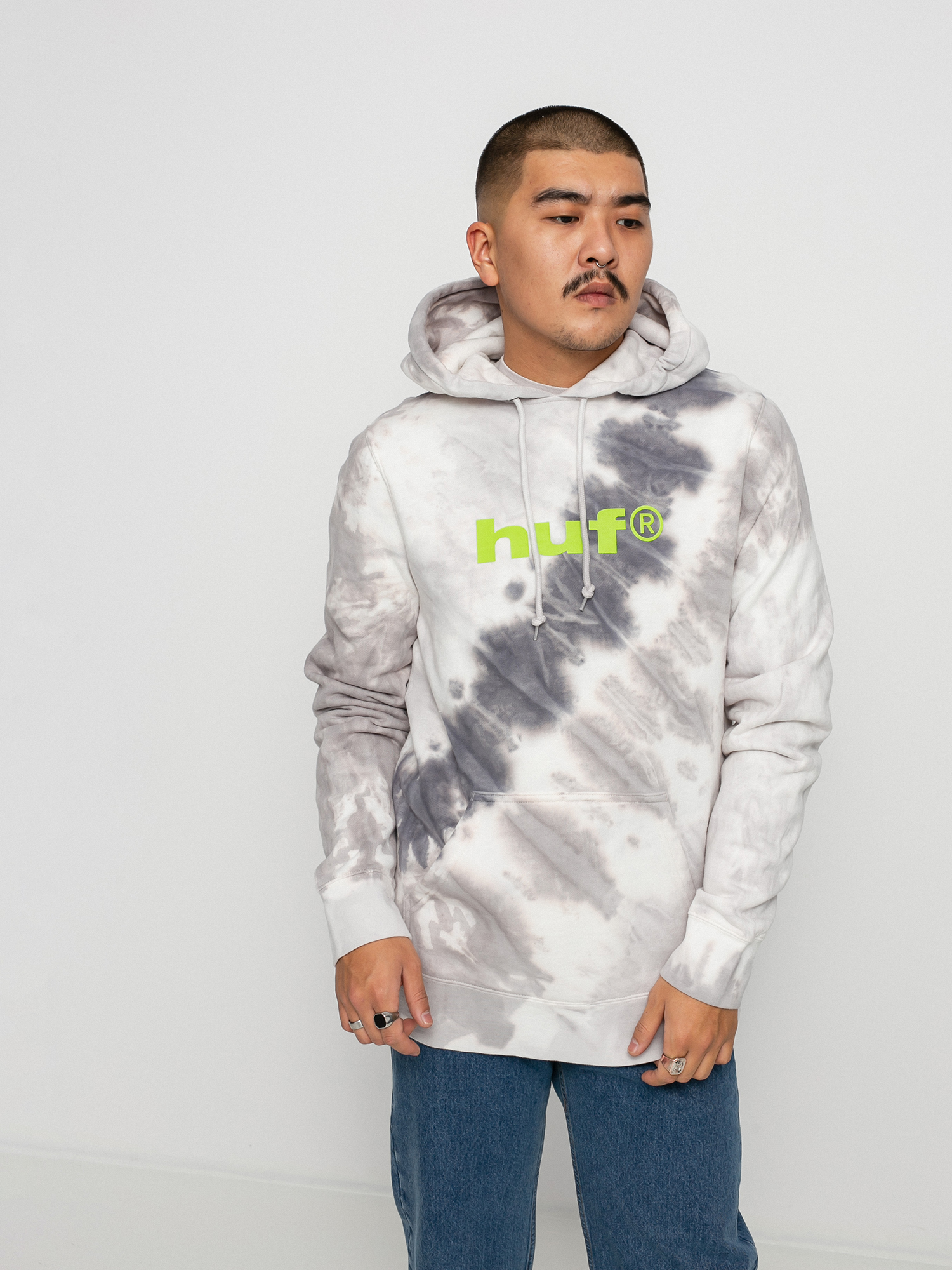 HUF Lo-Fi Tiedye HD Kapucnis pulóver (black)