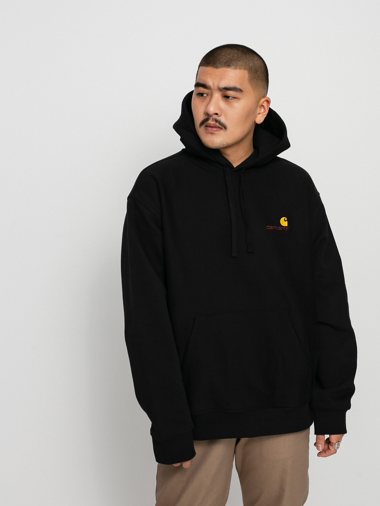 Carhartt WIP American Script HD Kapucnis pulóver (black)