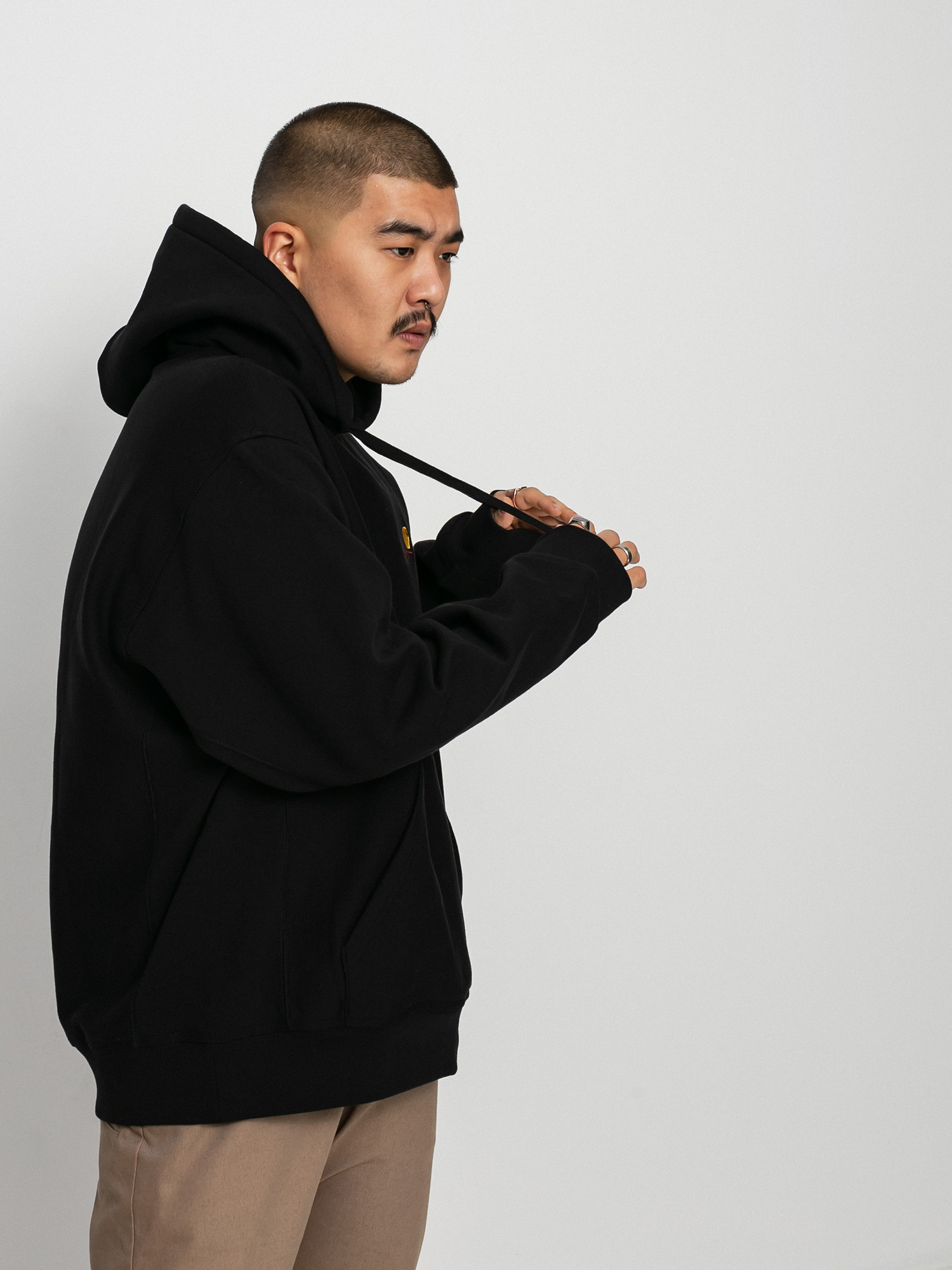 Carhartt WIP American Script HD Kapucnis pulóver (black)