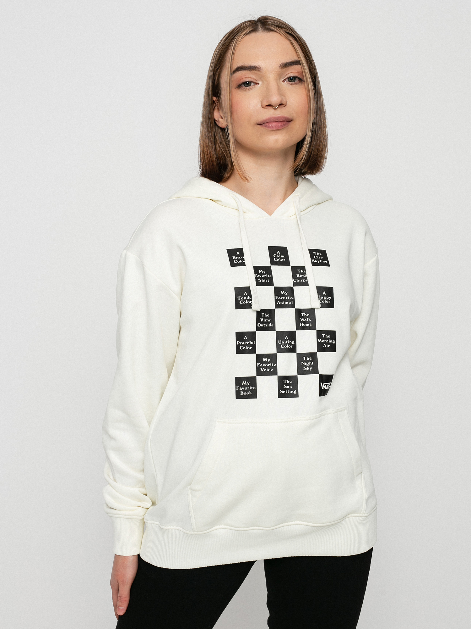 Vans Checkerboard Day HD Kapucnis pulóver Wmn (marshmallow)