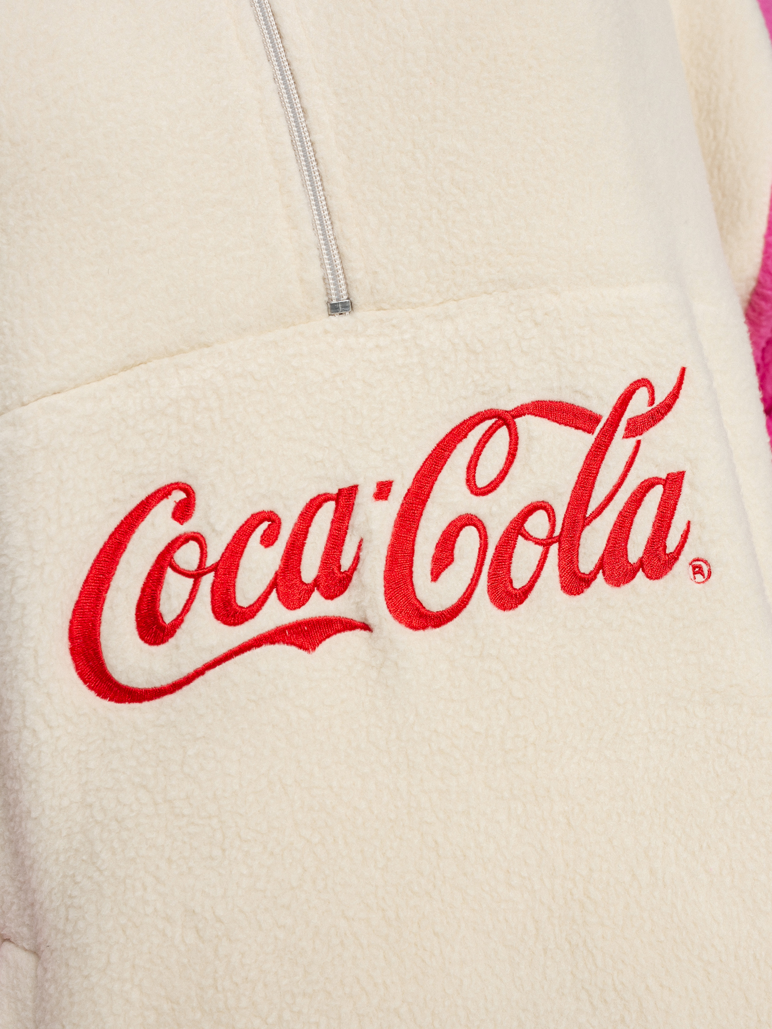 Local Heroes Coca Cola Zip Up Pulóver Wmn (beige/pink)