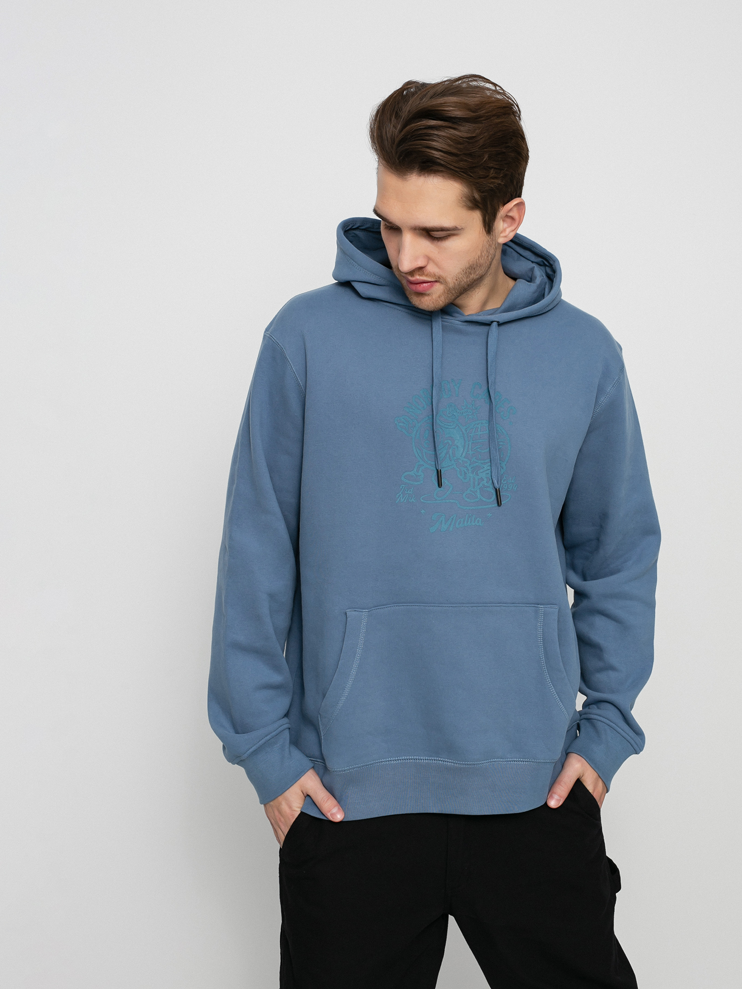 Malita Nobody Cares HD Kapucnis pulóver (blue)