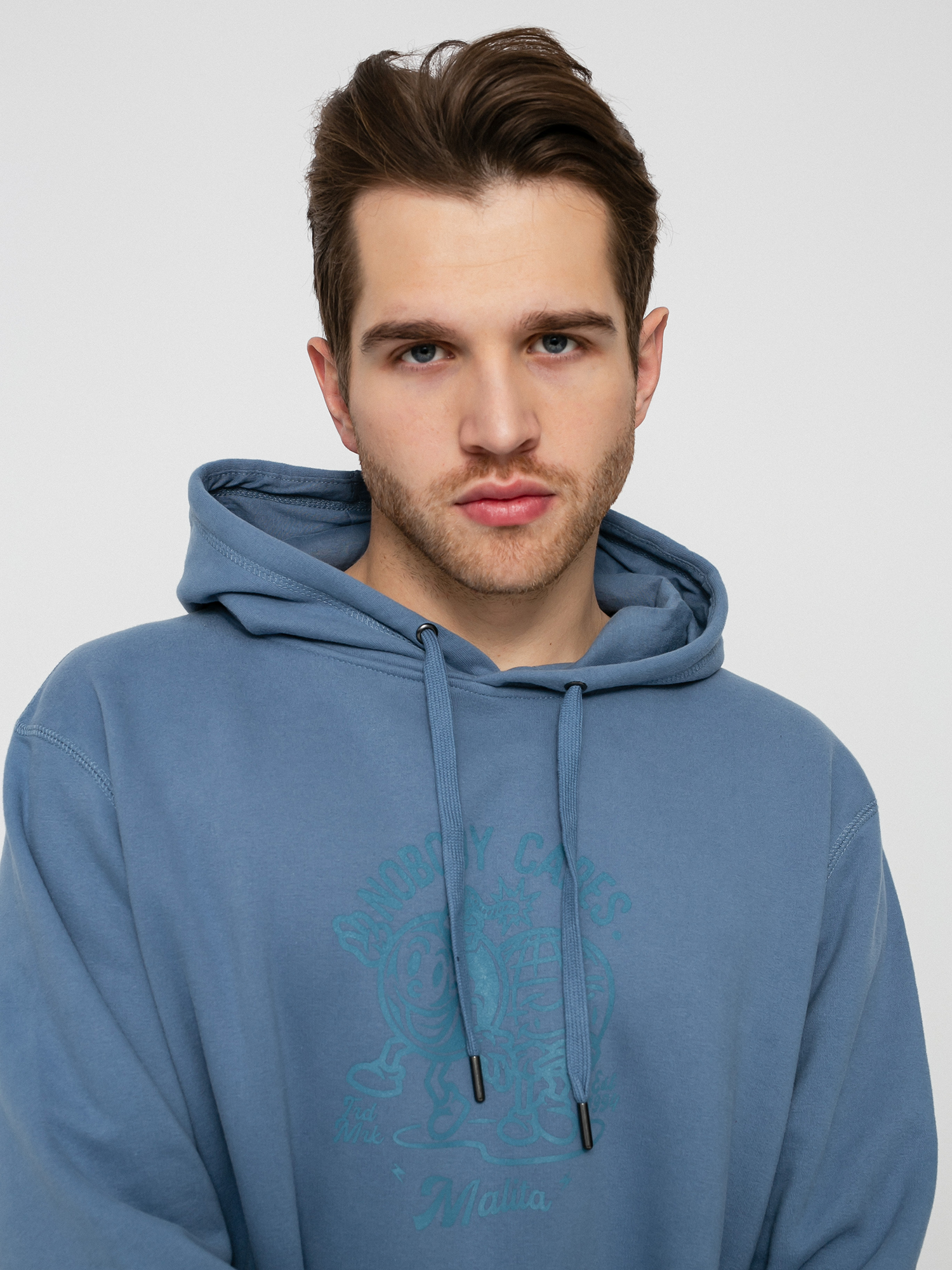 Malita Nobody Cares HD Kapucnis pulóver (blue)