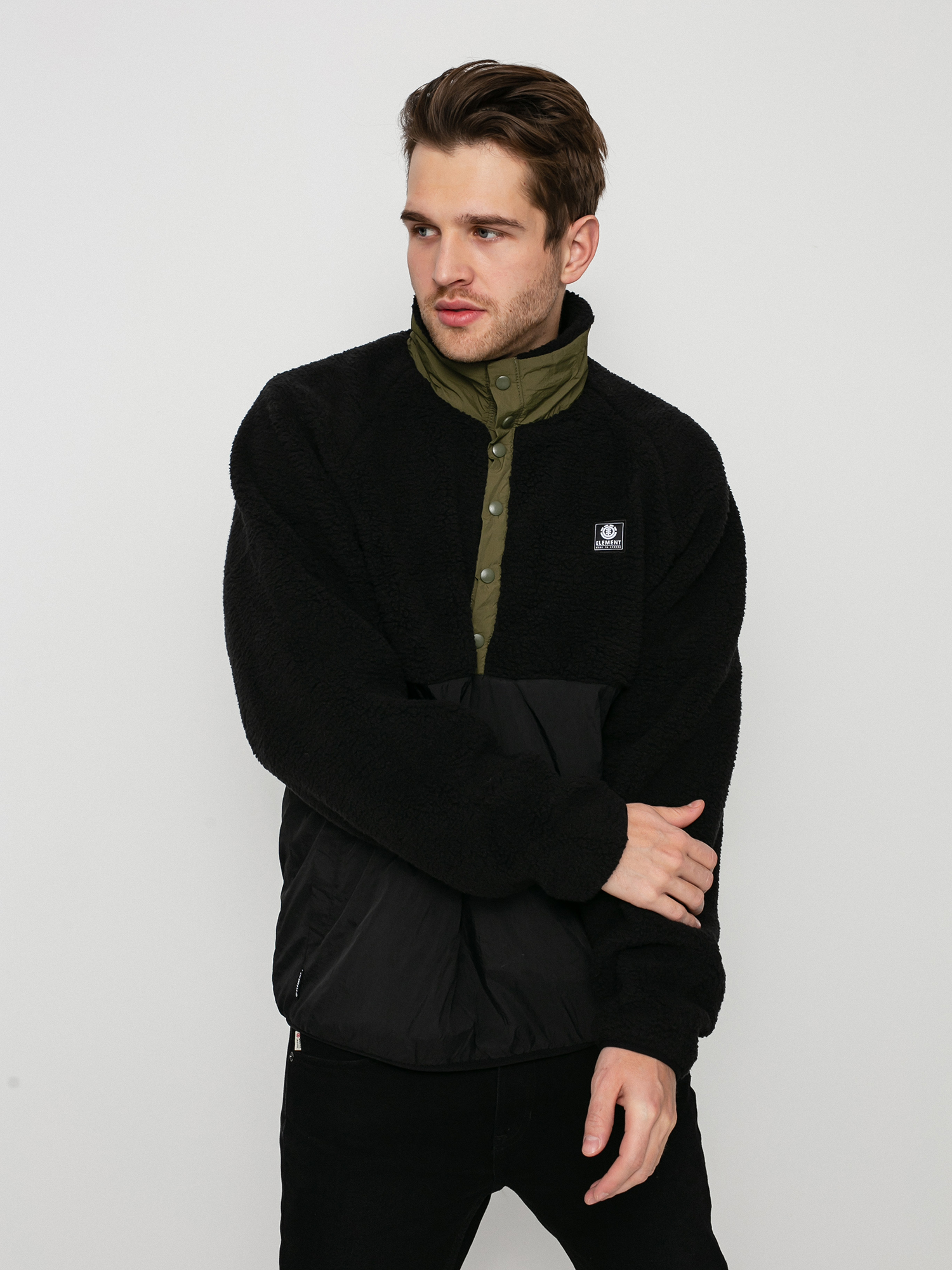 Element Mountain Sherpa 1/4 Pulóver (flint black)