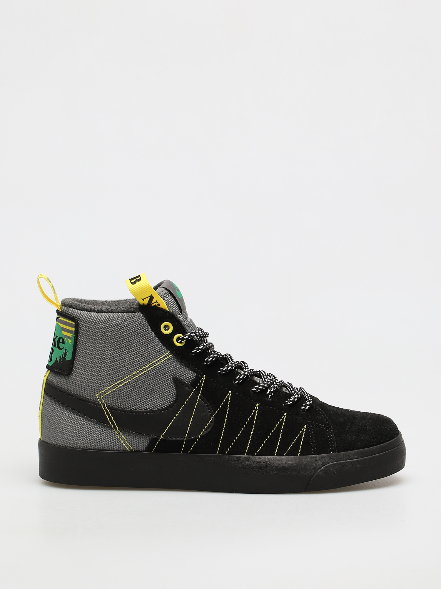 Nike SB Zoom Blazer Mid Premium Cipők (cool grey/black white yellow strike)