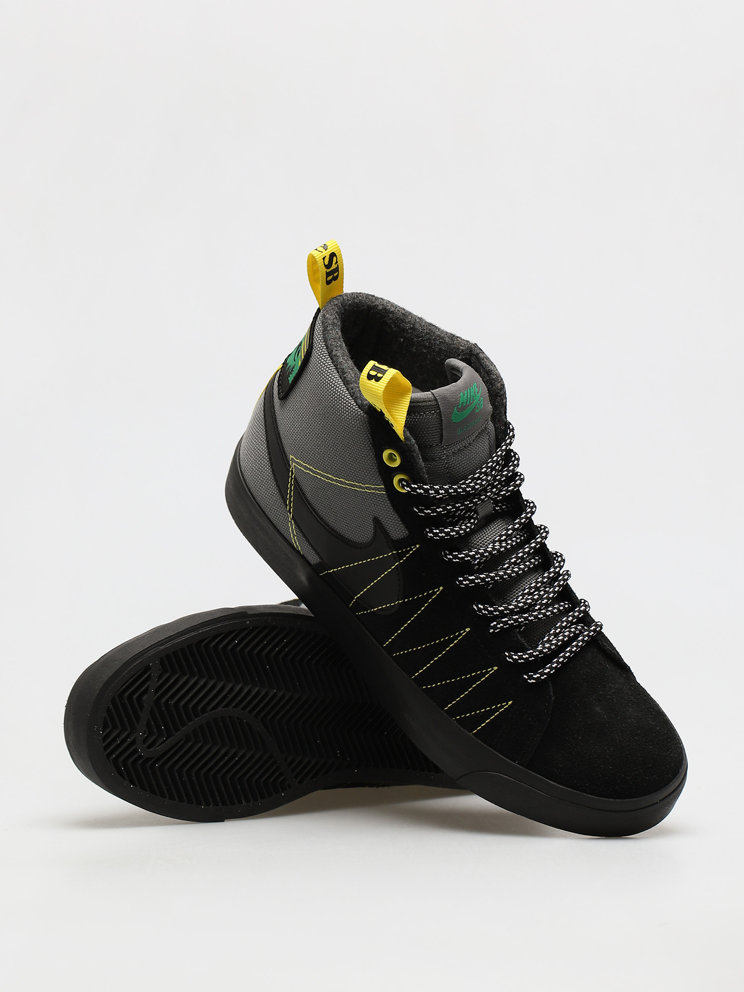 Nike SB Zoom Blazer Mid Premium Cipők (cool grey/black white yellow strike)