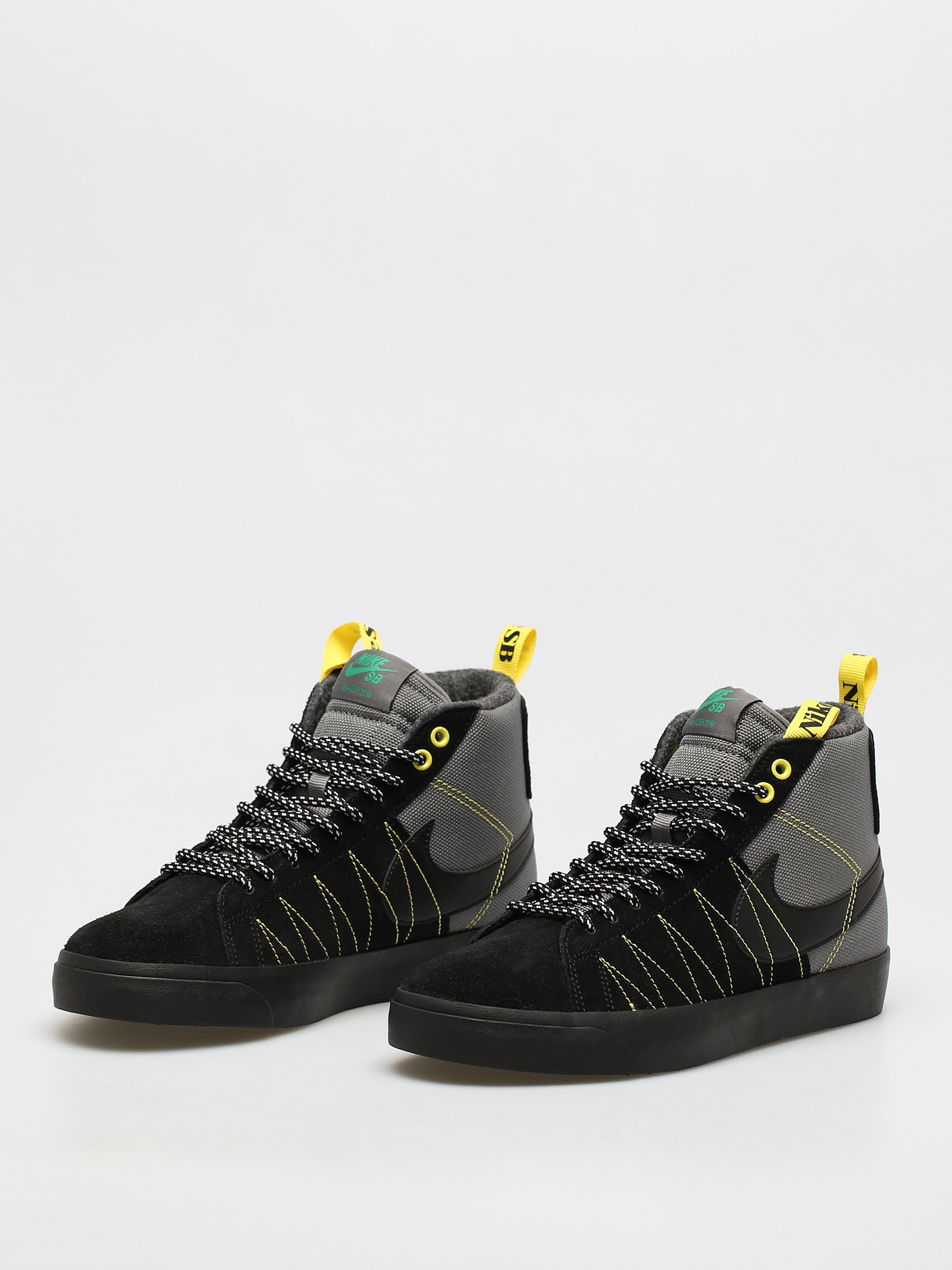 Nike SB Zoom Blazer Mid Premium Cipők (cool grey/black white yellow strike)