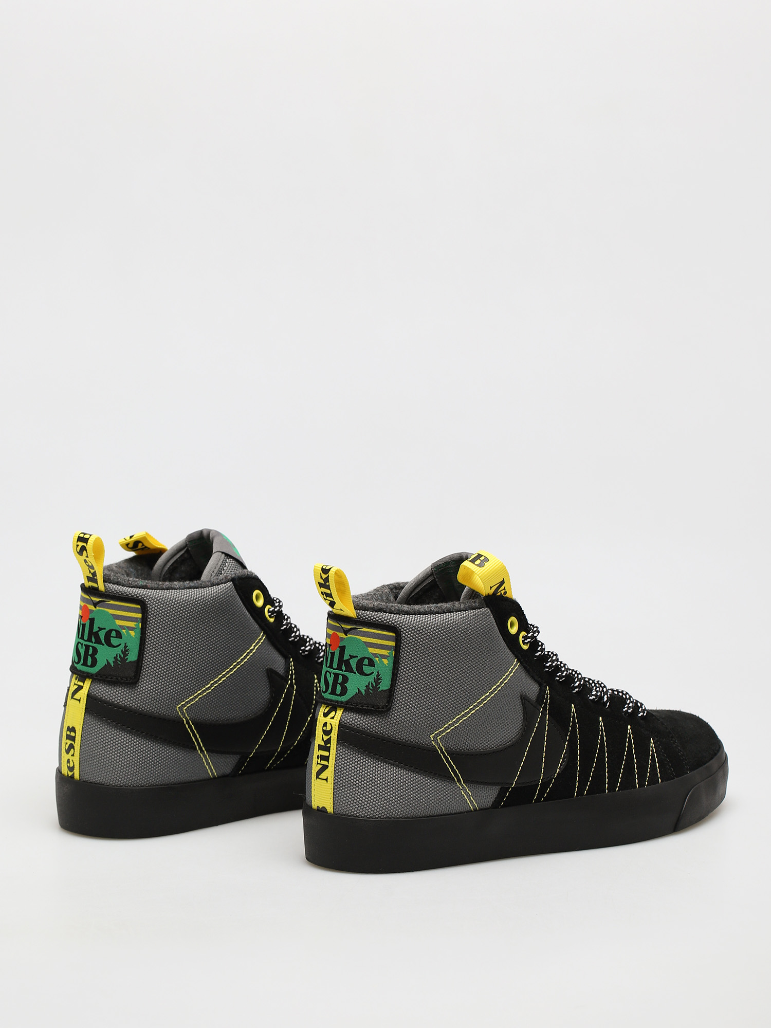 Nike SB Zoom Blazer Mid Premium Cipők (cool grey/black white yellow strike)