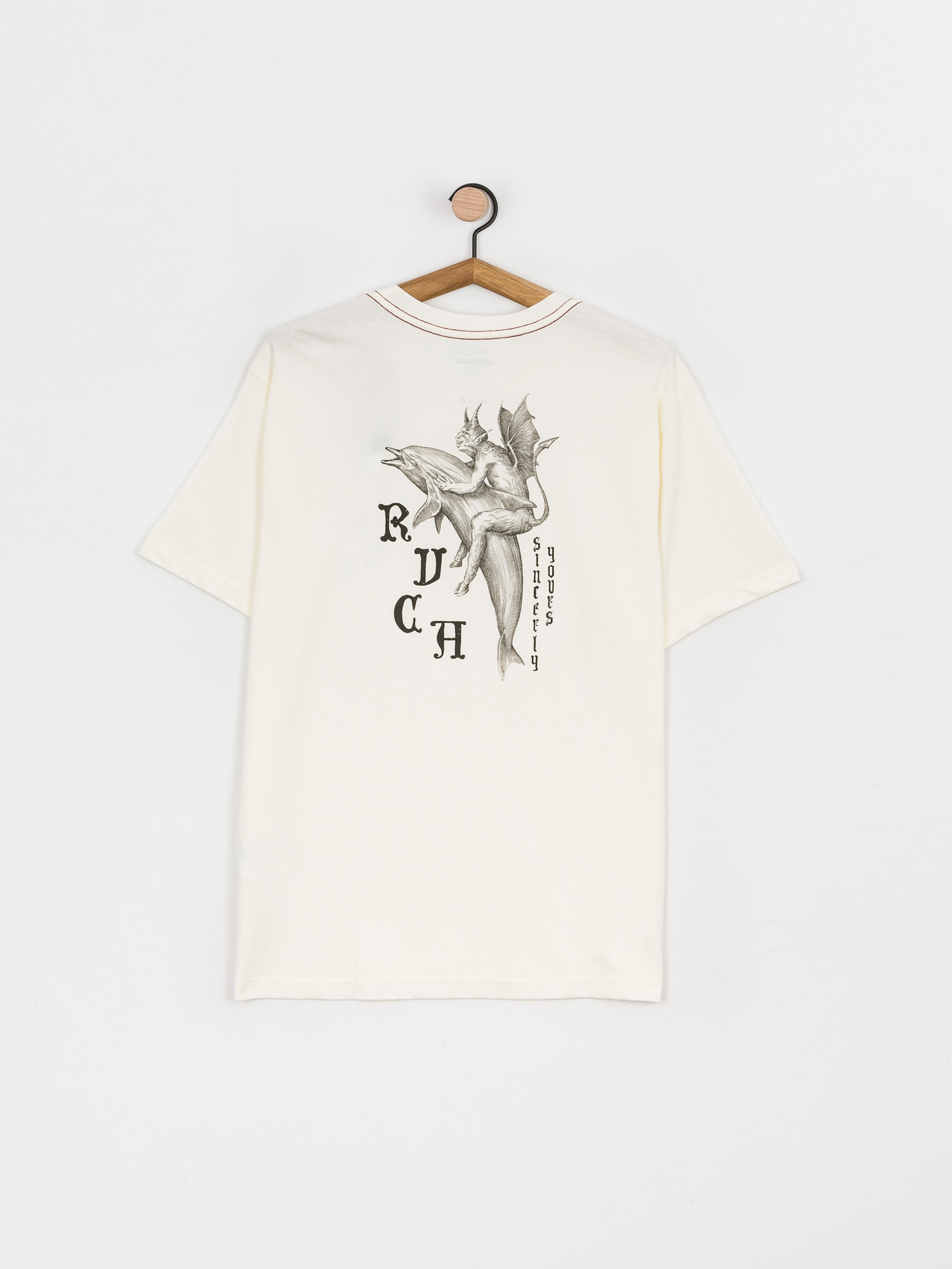 RVCA Devil S Dolphin póló (antique white)