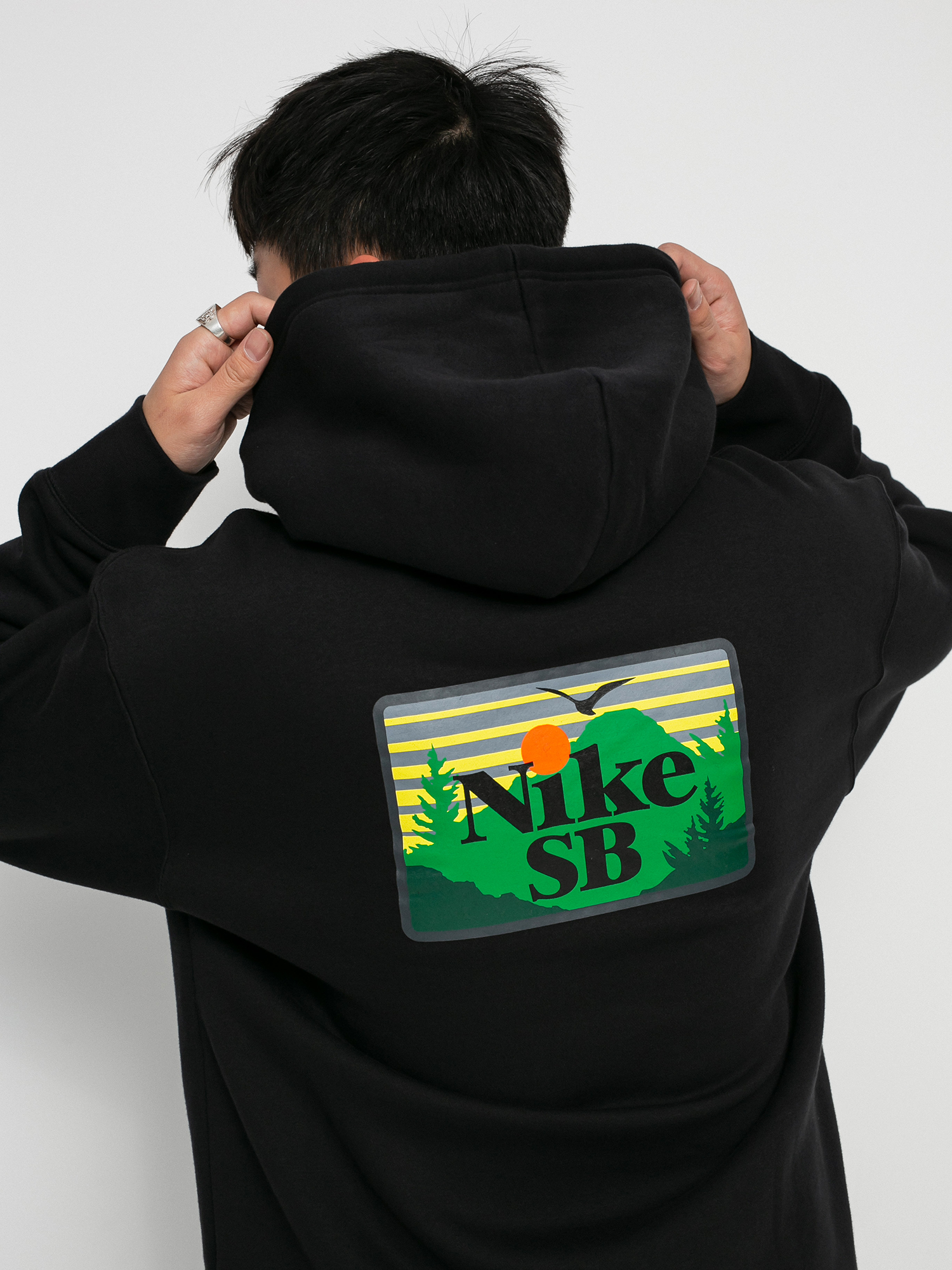 Nike SB One Off HD Kapucnis pulóver (black/yellow strike)