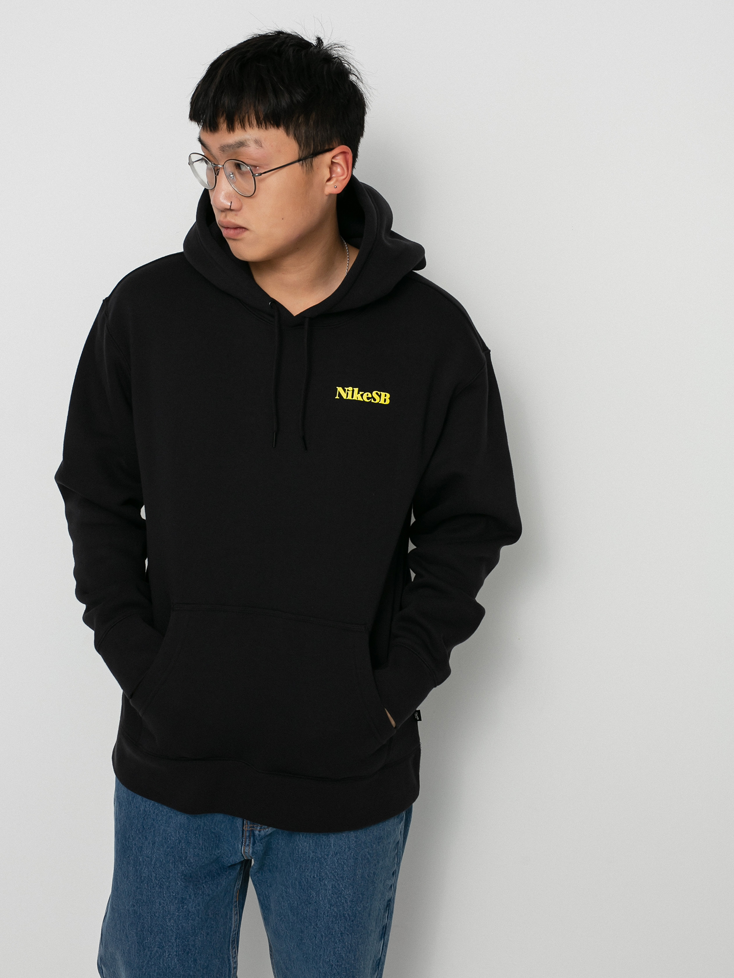 Nike SB One Off HD Kapucnis pulóver (black/yellow strike)
