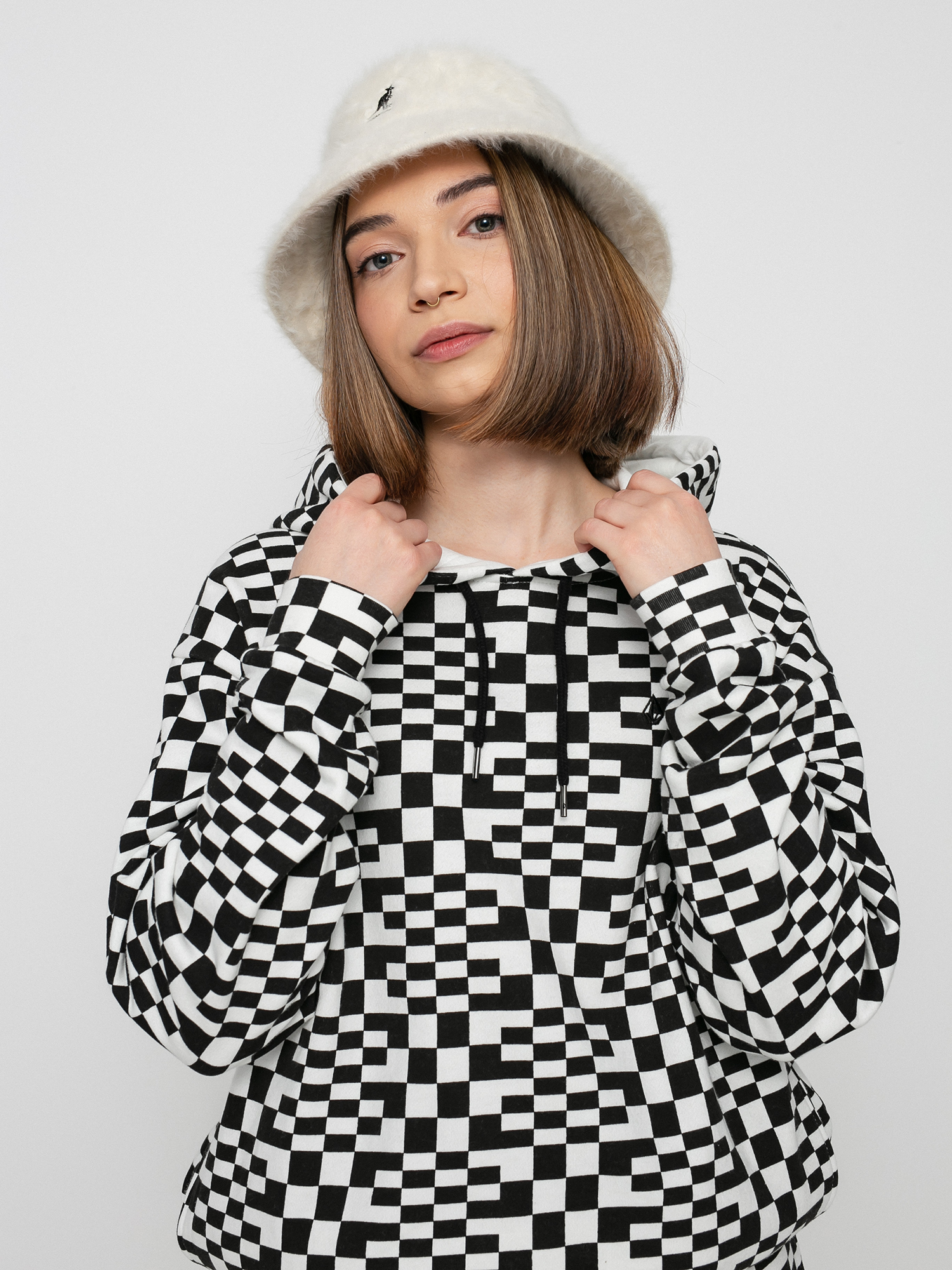 Volcom Check U Out HD Kapucnis pulóver Wmn (black white)