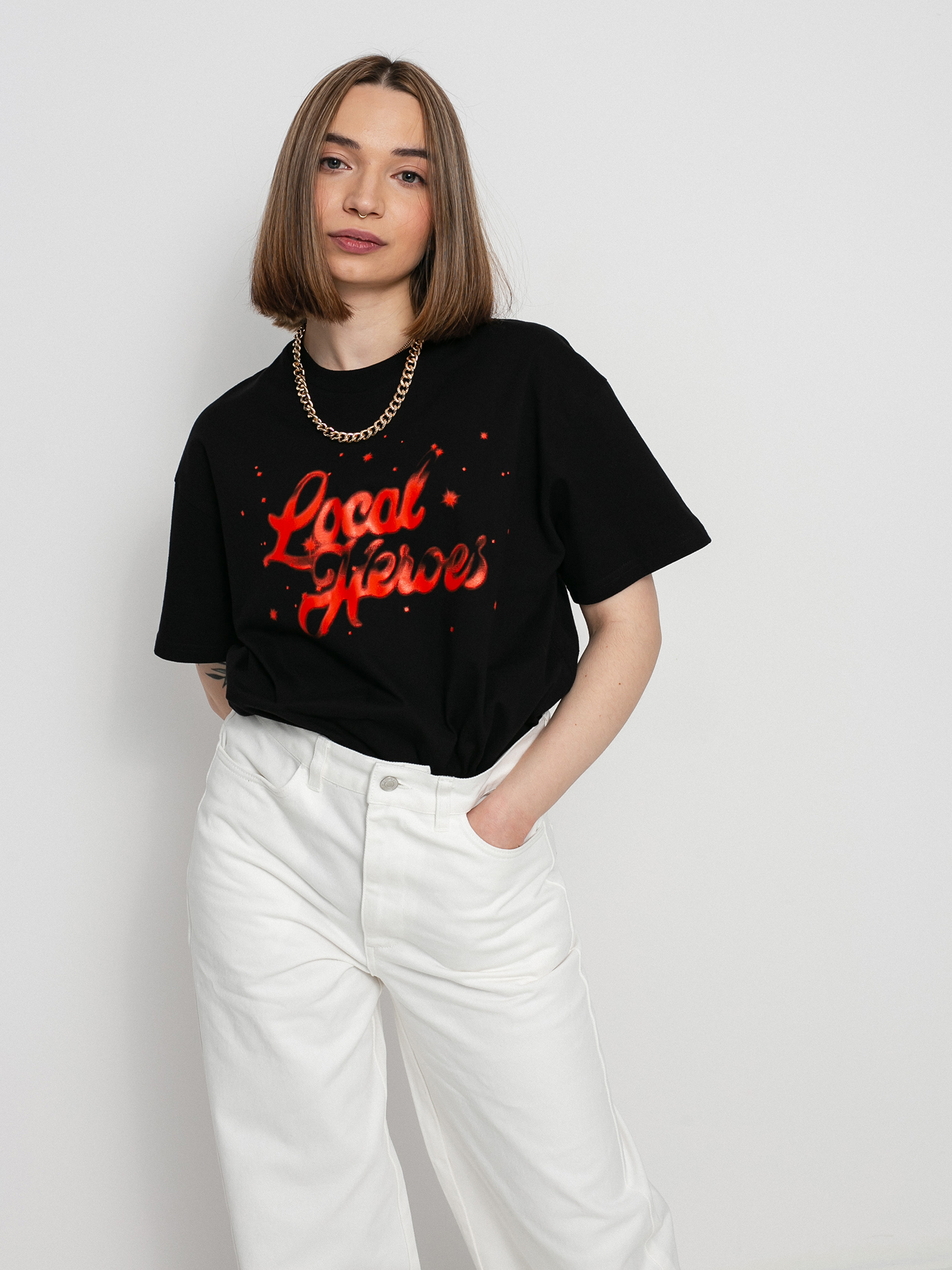 Local Heroes Lh Red Airbrush Oversized póló Wmn (black)