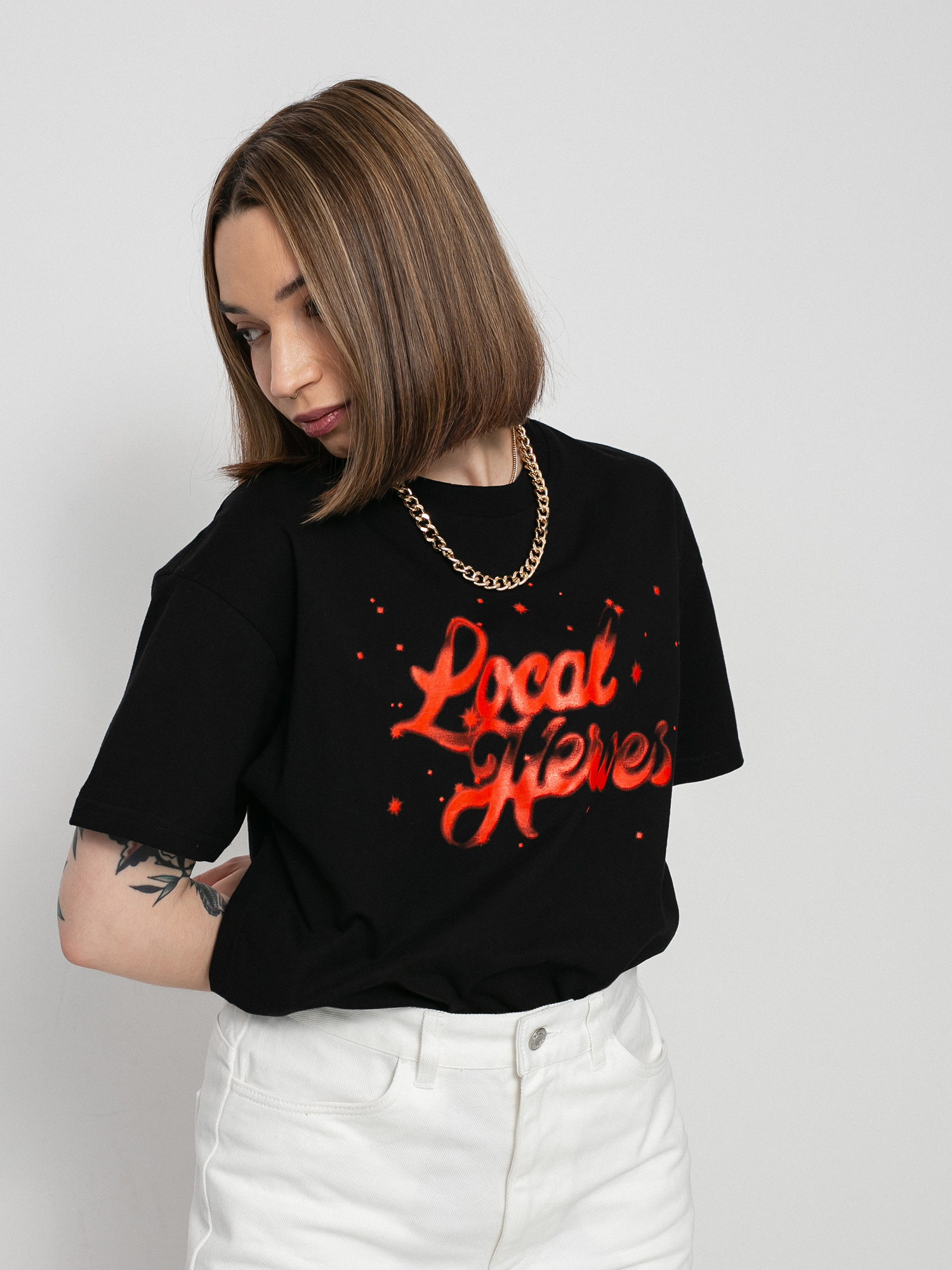 Local Heroes Lh Red Airbrush Oversized póló Wmn (black)
