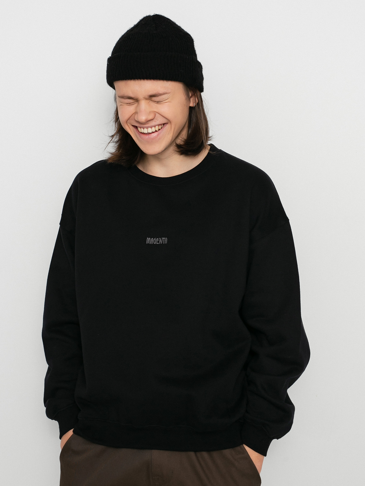 Magenta Og Script Pulóver (black)