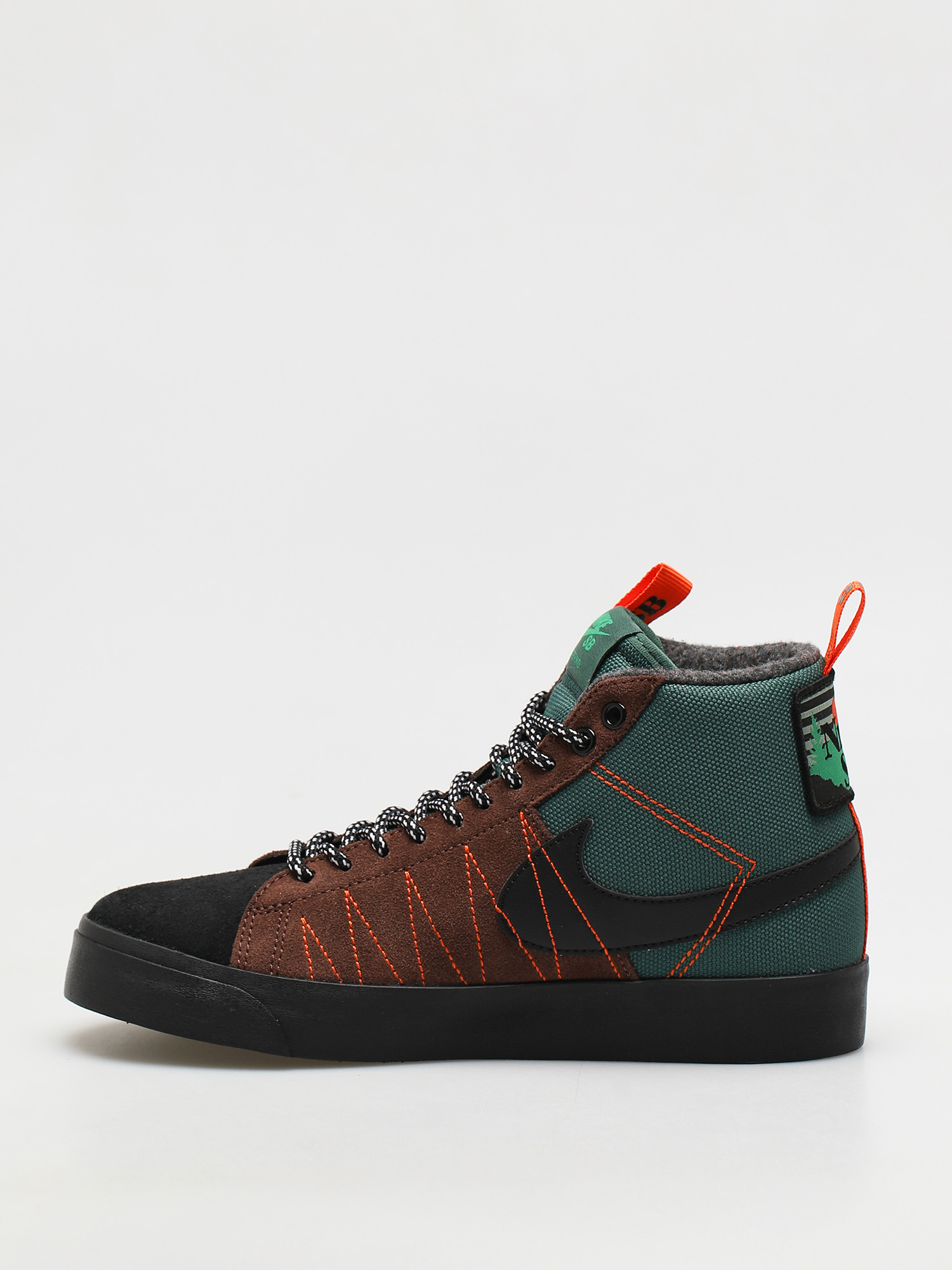 Nike SB Zoom Blazer Mid Premium Cipők (noble green/black white safety orange)