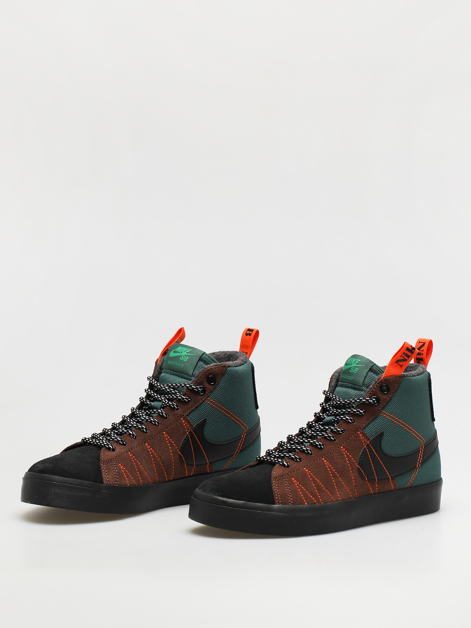 Nike SB Zoom Blazer Mid Premium Cipők (noble green/black white safety orange)