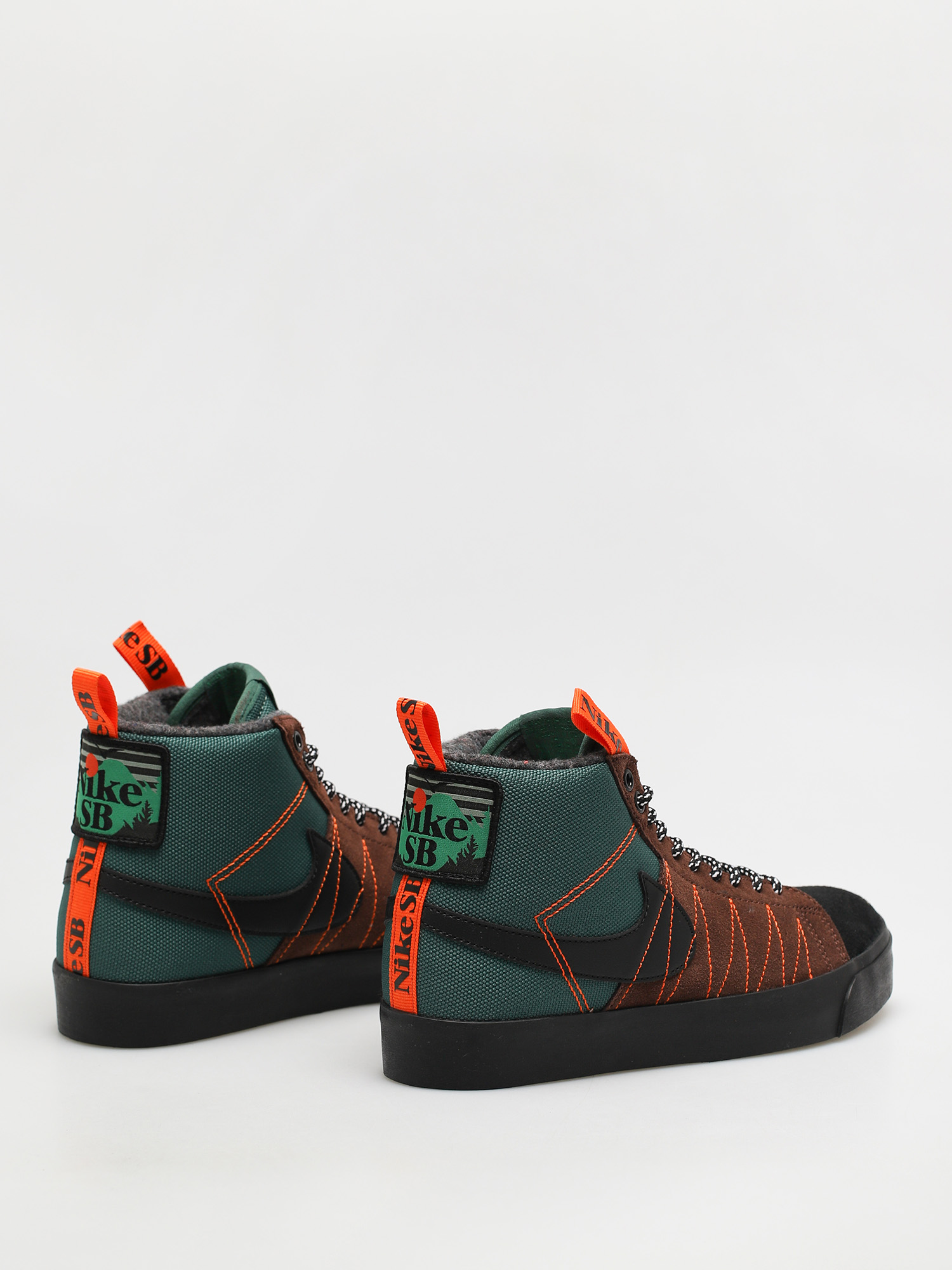 Nike SB Zoom Blazer Mid Premium Cipők (noble green/black white safety orange)