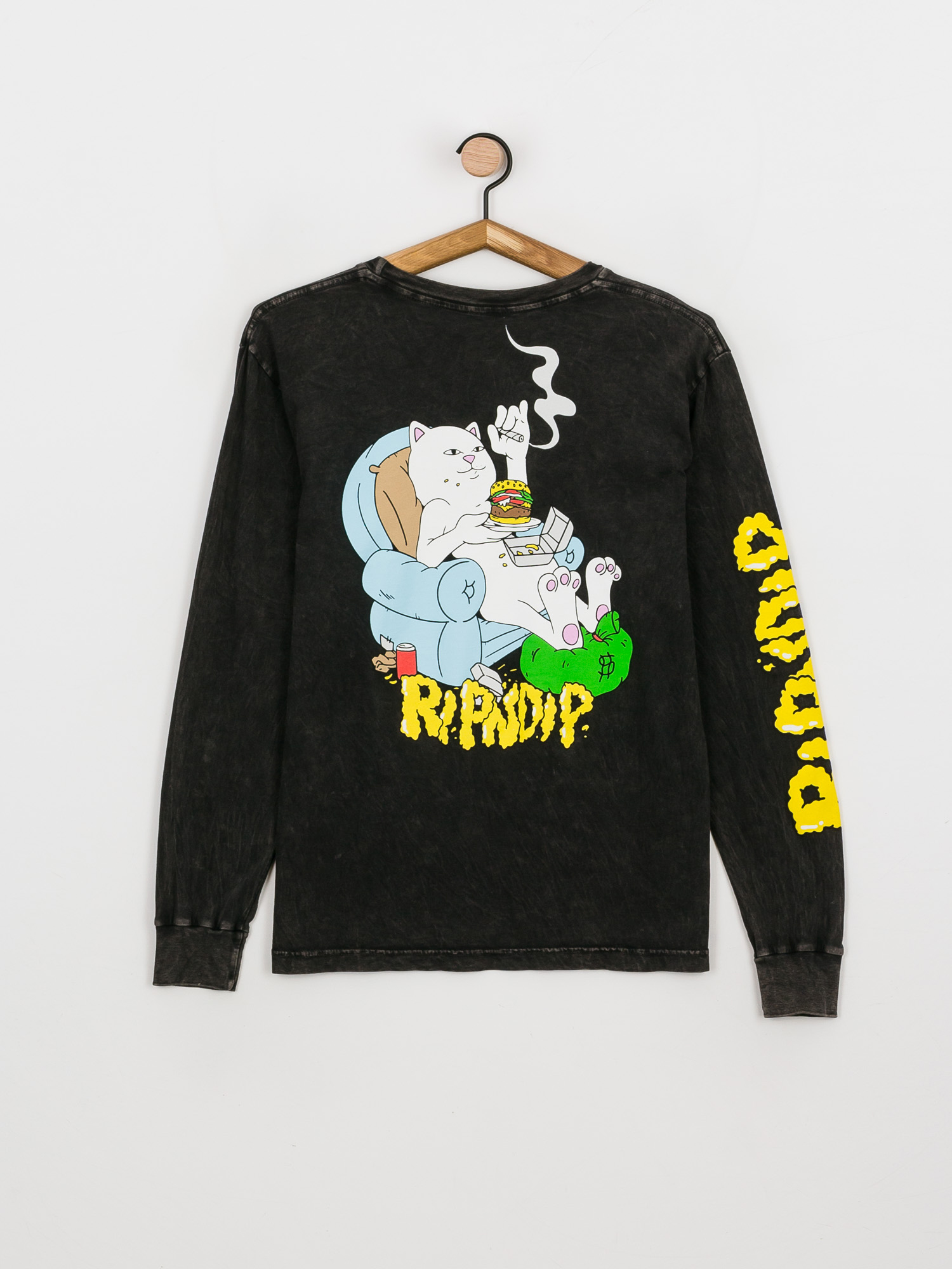 RipNDip 3 Moods Hosszú ujjú felső (black mineral wash)
