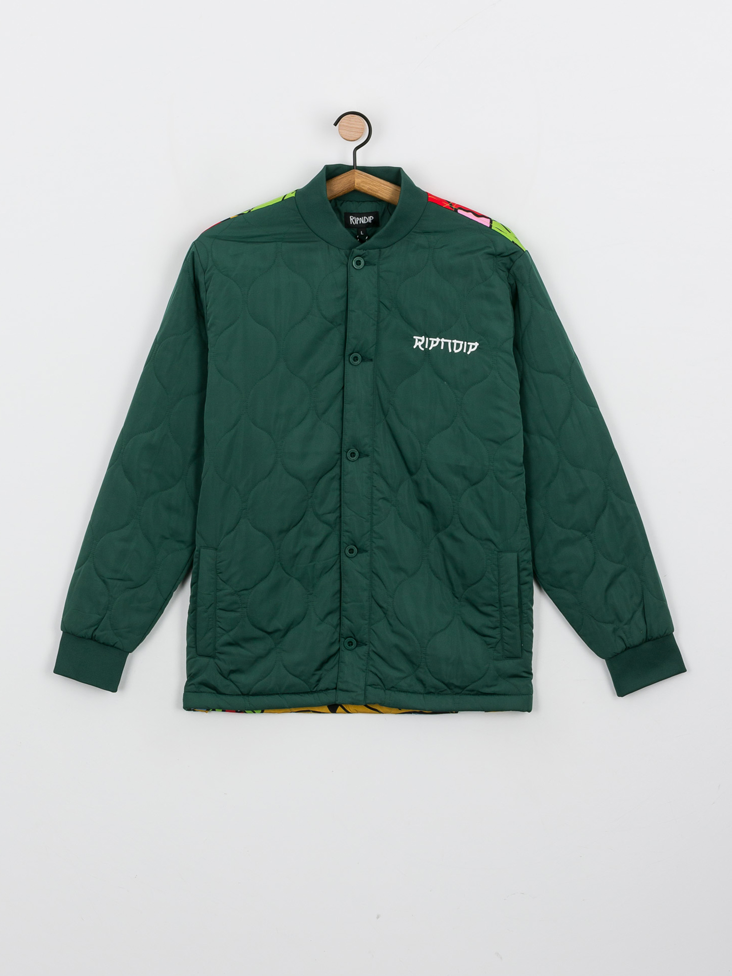 RipNDip Nermurari Warrior Quilted Bomber Dzseki (pine green)