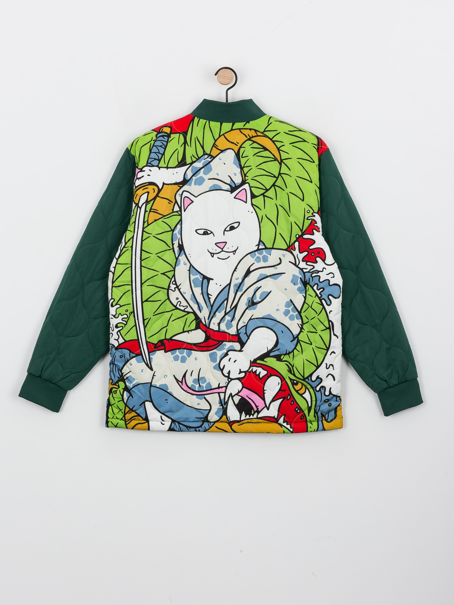 RipNDip Nermurari Warrior Quilted Bomber Dzseki (pine green)